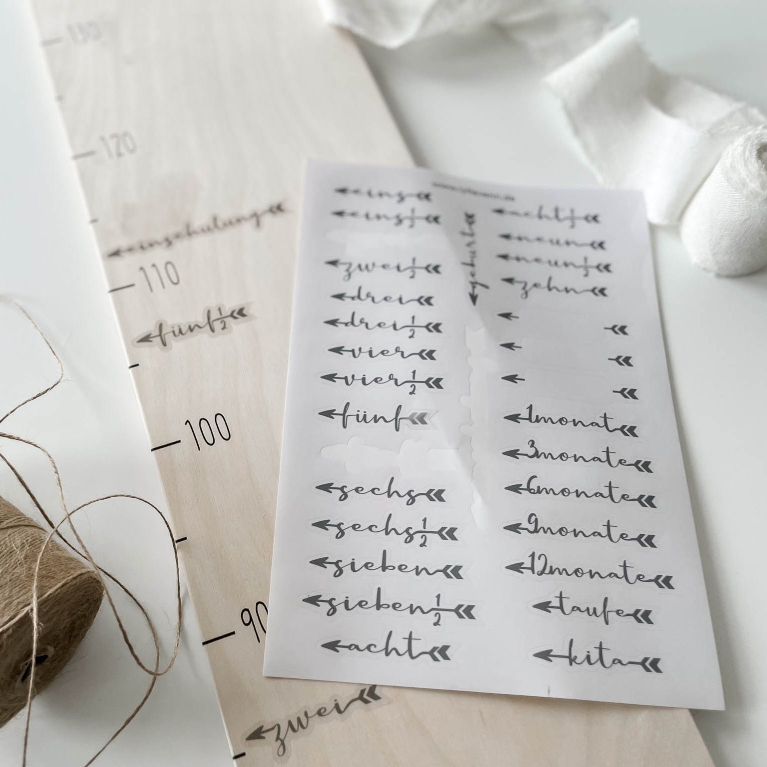 Farbige Meilenstein Sticker – Messlatte - lyllevenn