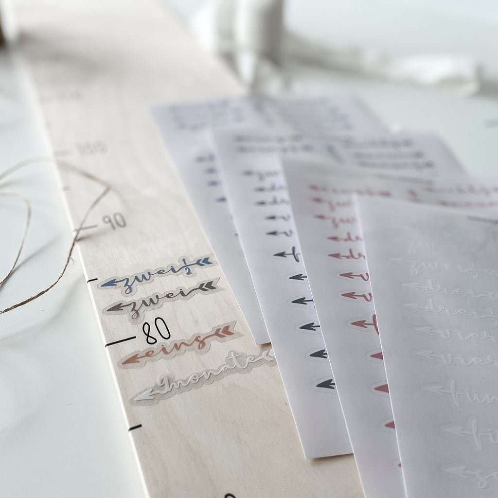 Farbige Meilenstein Sticker – Messlatte - lyllevenn