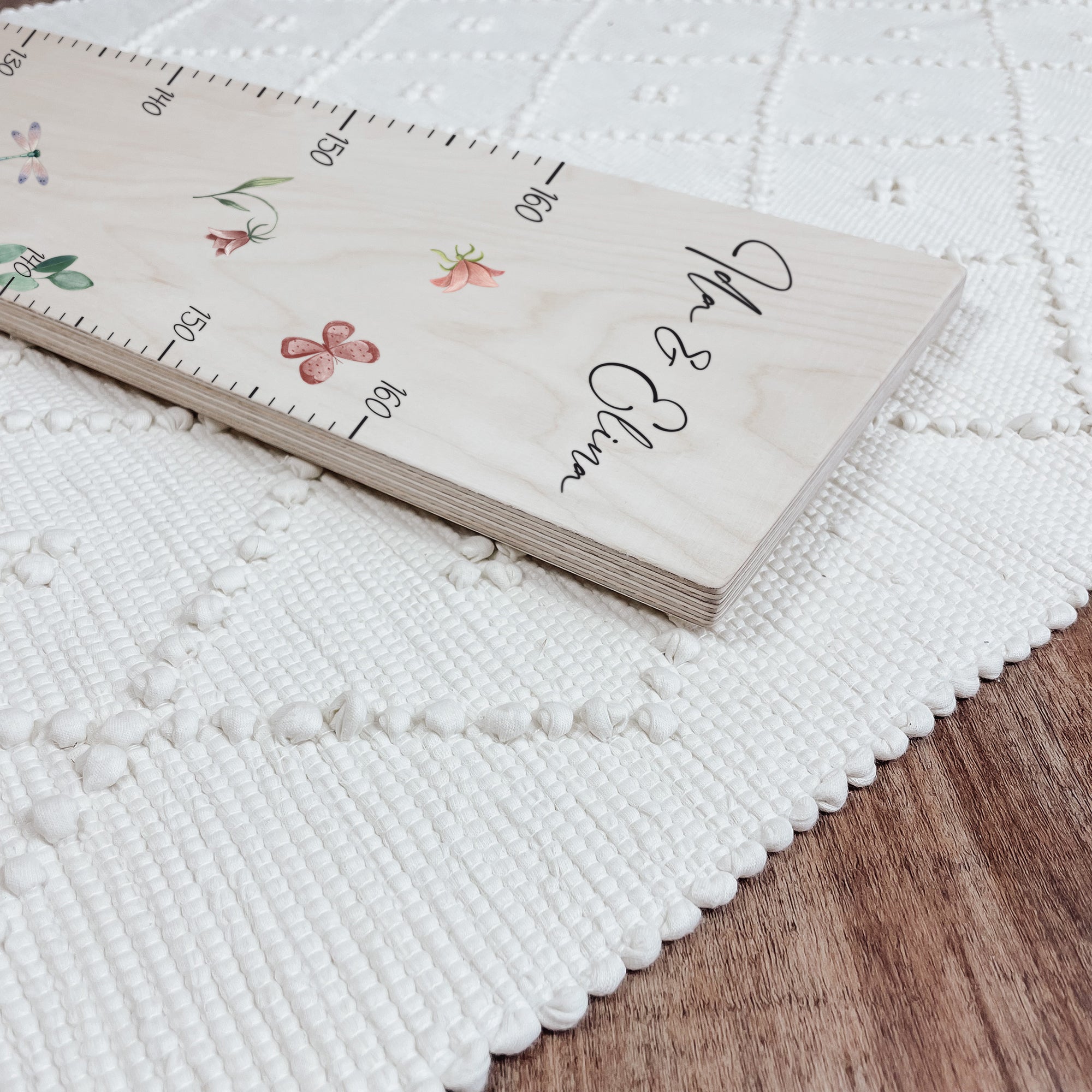 Kindermesslatte Holz personalisiert - Feenzauber