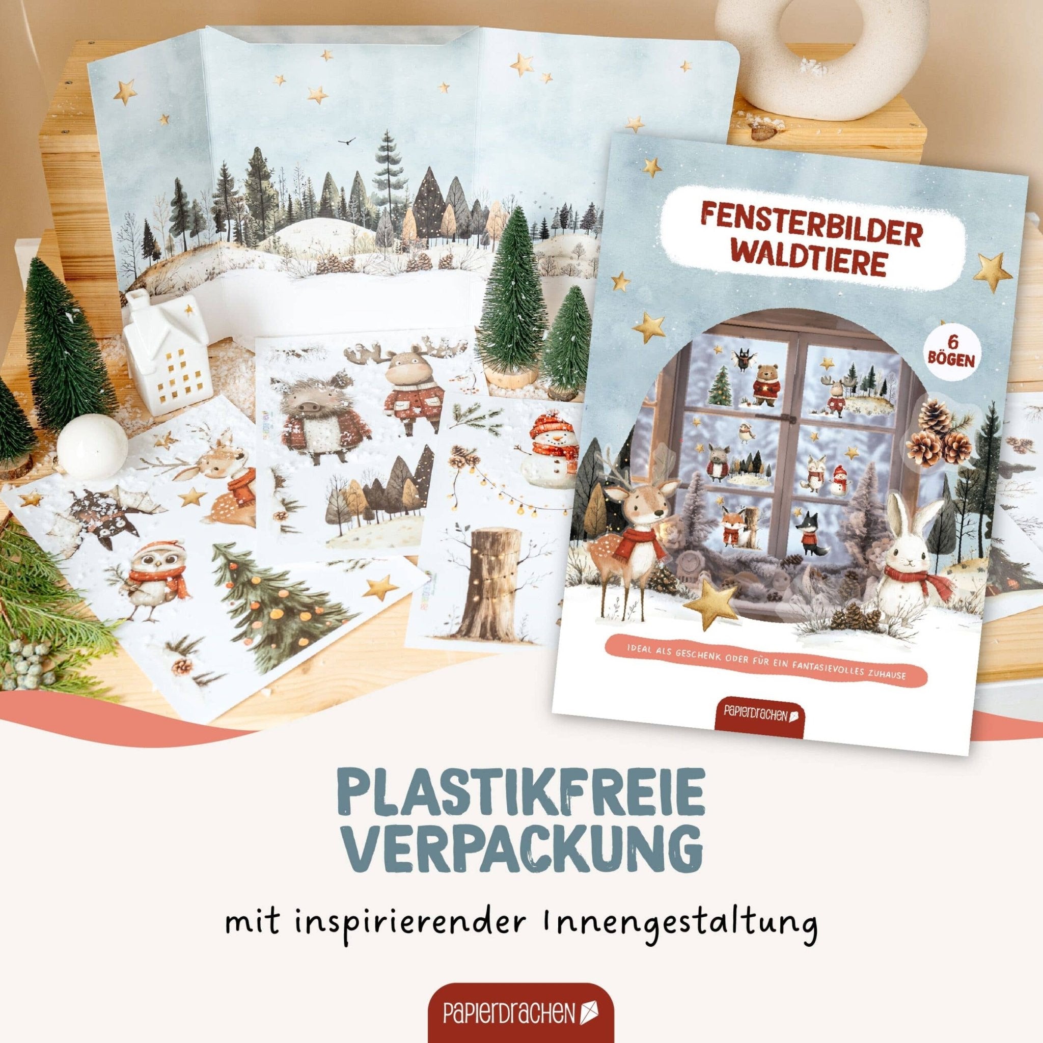 Fensterbilder Weihnachten – Waldtiere - lyllevenn