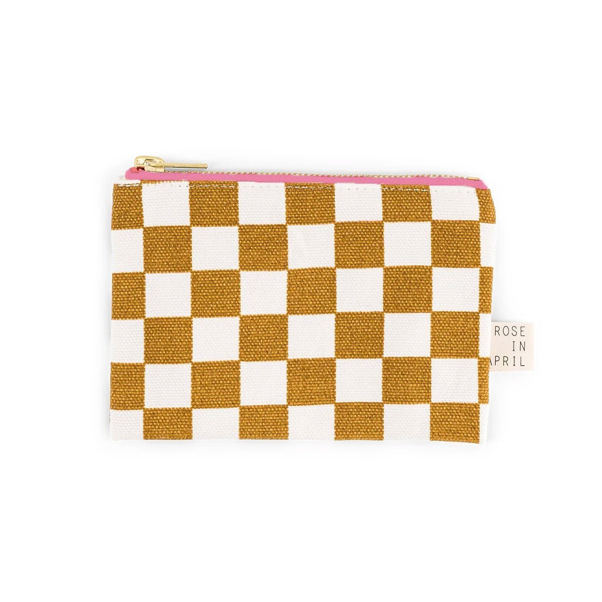 Geldbörse Kariert - Ocker & Neon - Pink - lyllevenn