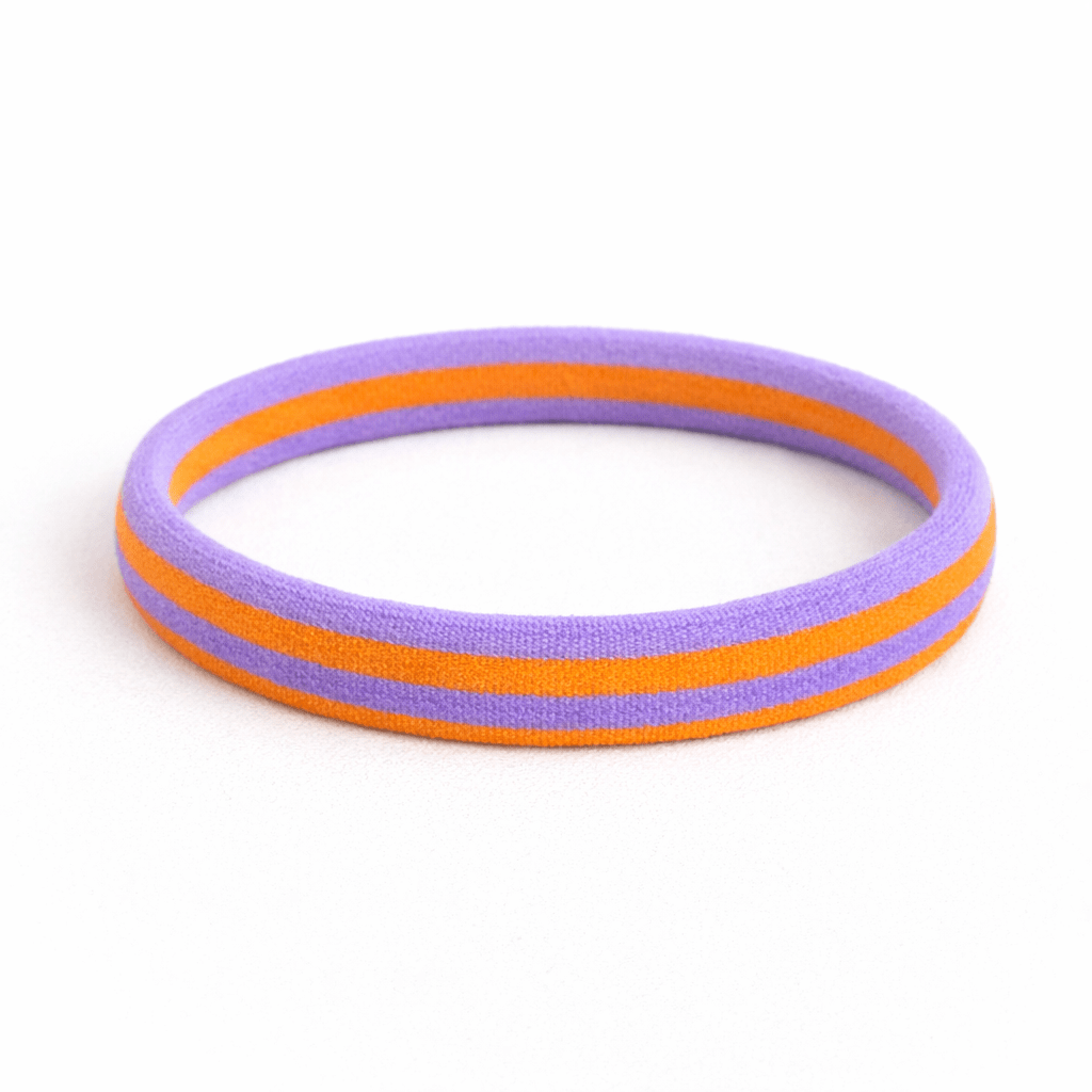Haargummi gestreift - Orange Lila - lyllevenn