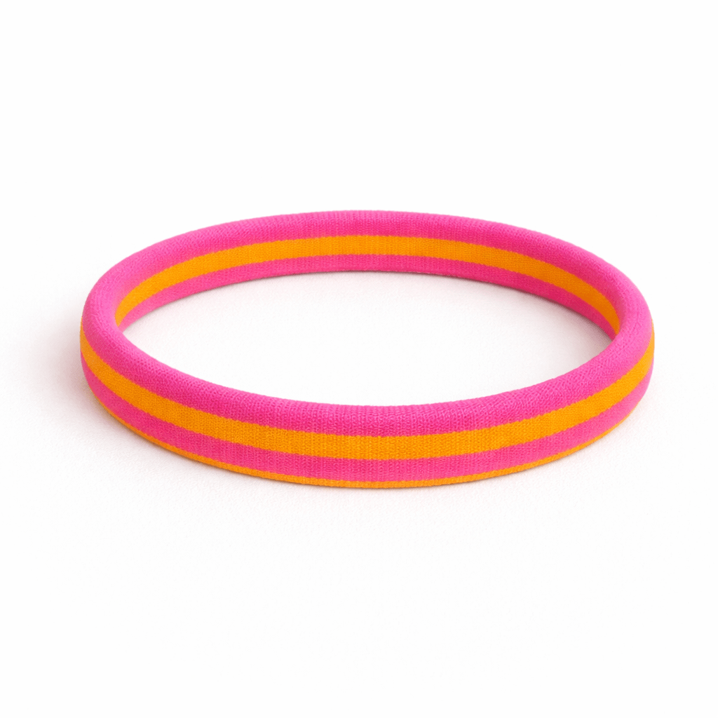 Haargummi gestreift - Orange Pink - lyllevenn