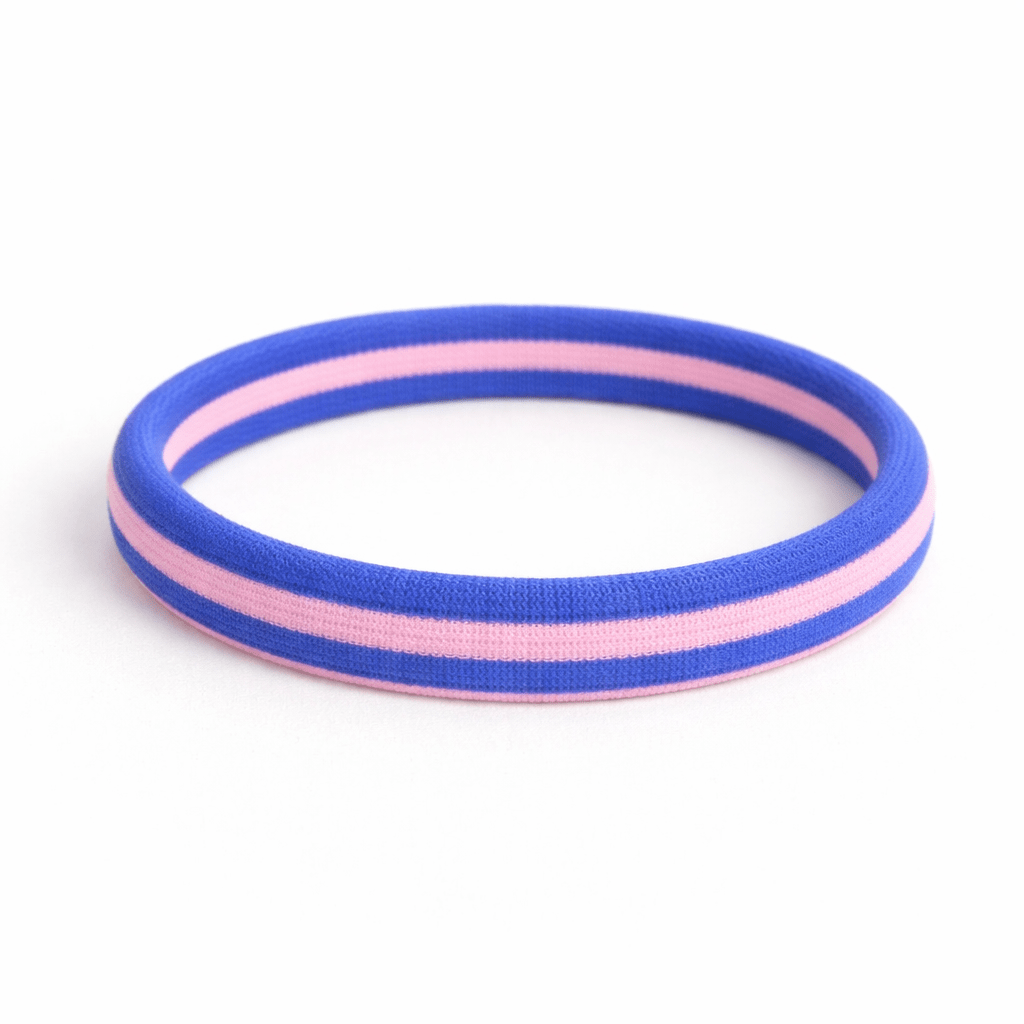 Haargummi gestreift - Rosa Blau - lyllevenn