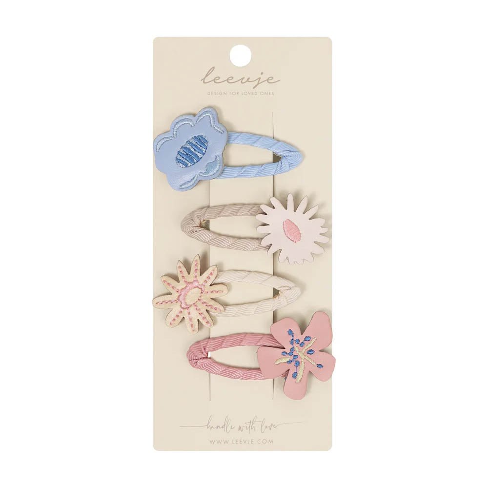 Haarspangen 4er Set - Blumen - und Wolkenmotiven - lyllevenn