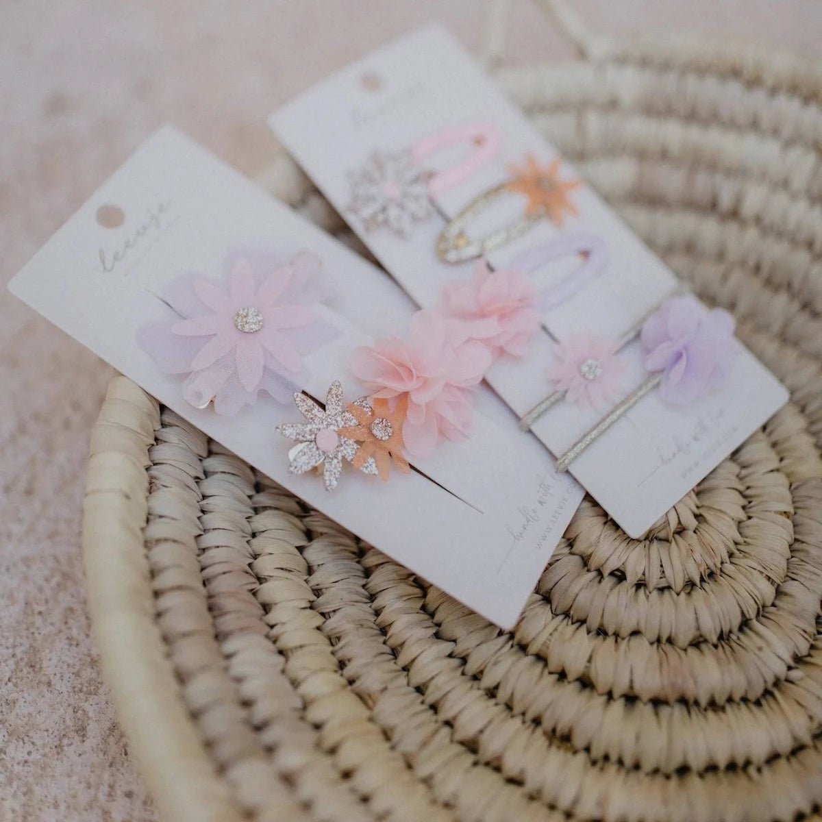 Haarspangen - Blumen mit Glitzer - Details - lyllevenn