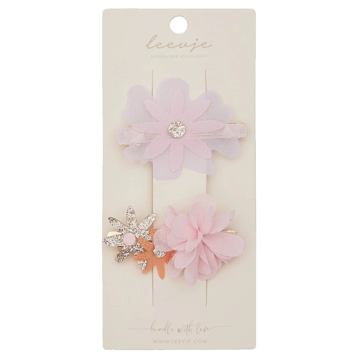 Haarspangen - Blumen mit Glitzer - Details - lyllevenn