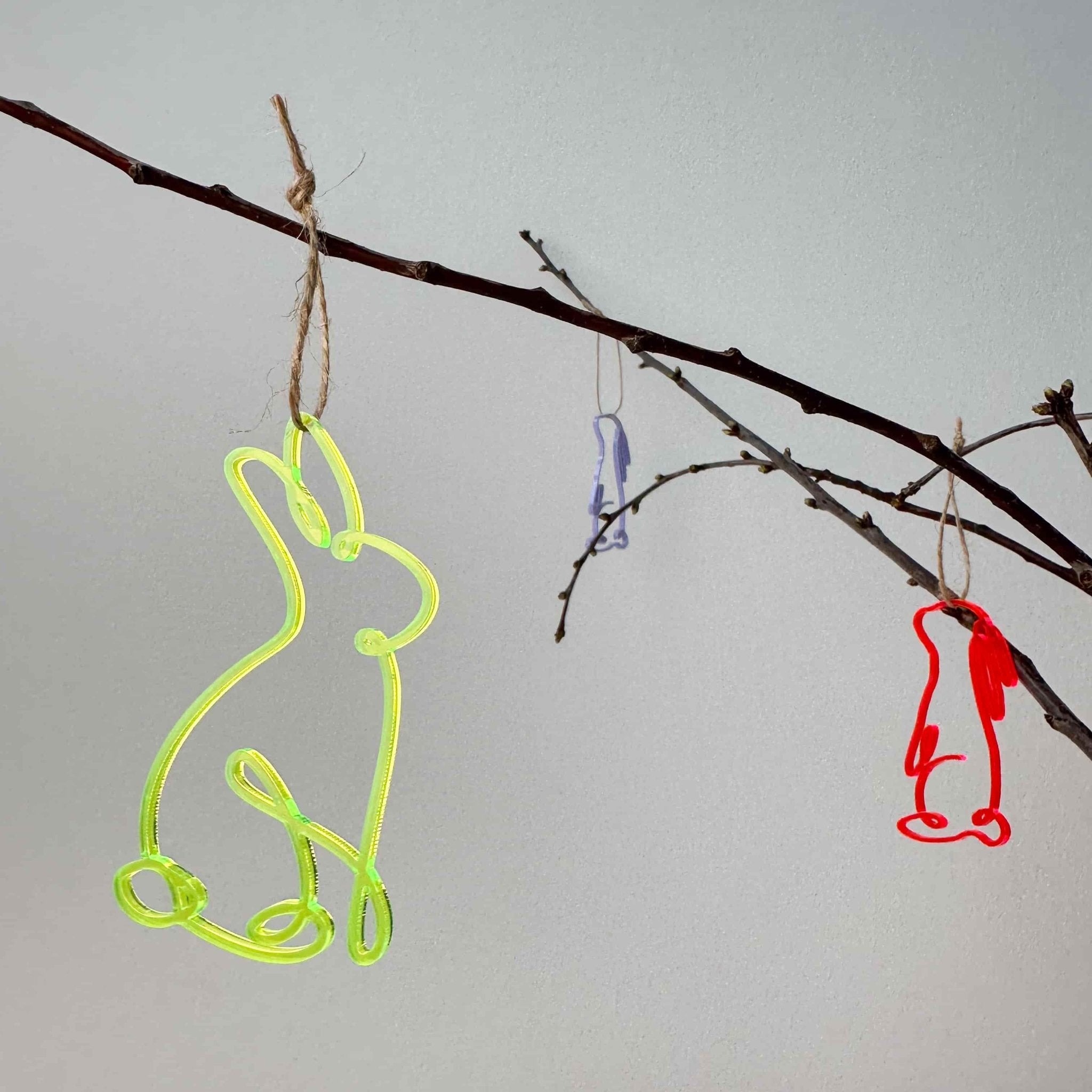 Hasen Anhänger Neon Set 3 oder 9 tlg. - lyllevenn
