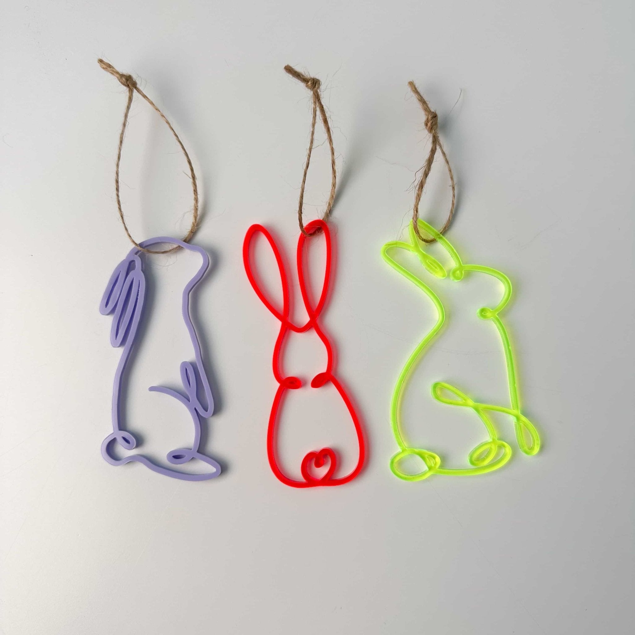 Hasen Anhänger Neon Set 3 oder 9 tlg. - lyllevenn