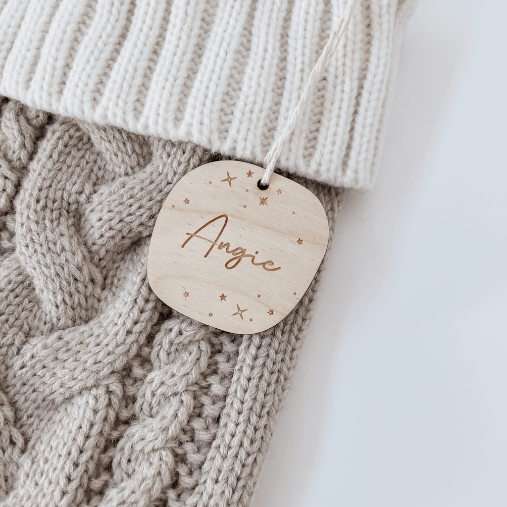 Holzanhänger personalisiert Holz - Rund - lyllevenn