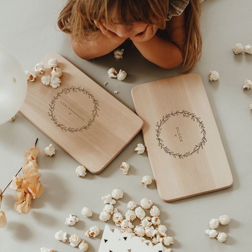 Individuelles Frühstücksbrettchen– Glück, Lieblingsmensch - lyllevenn