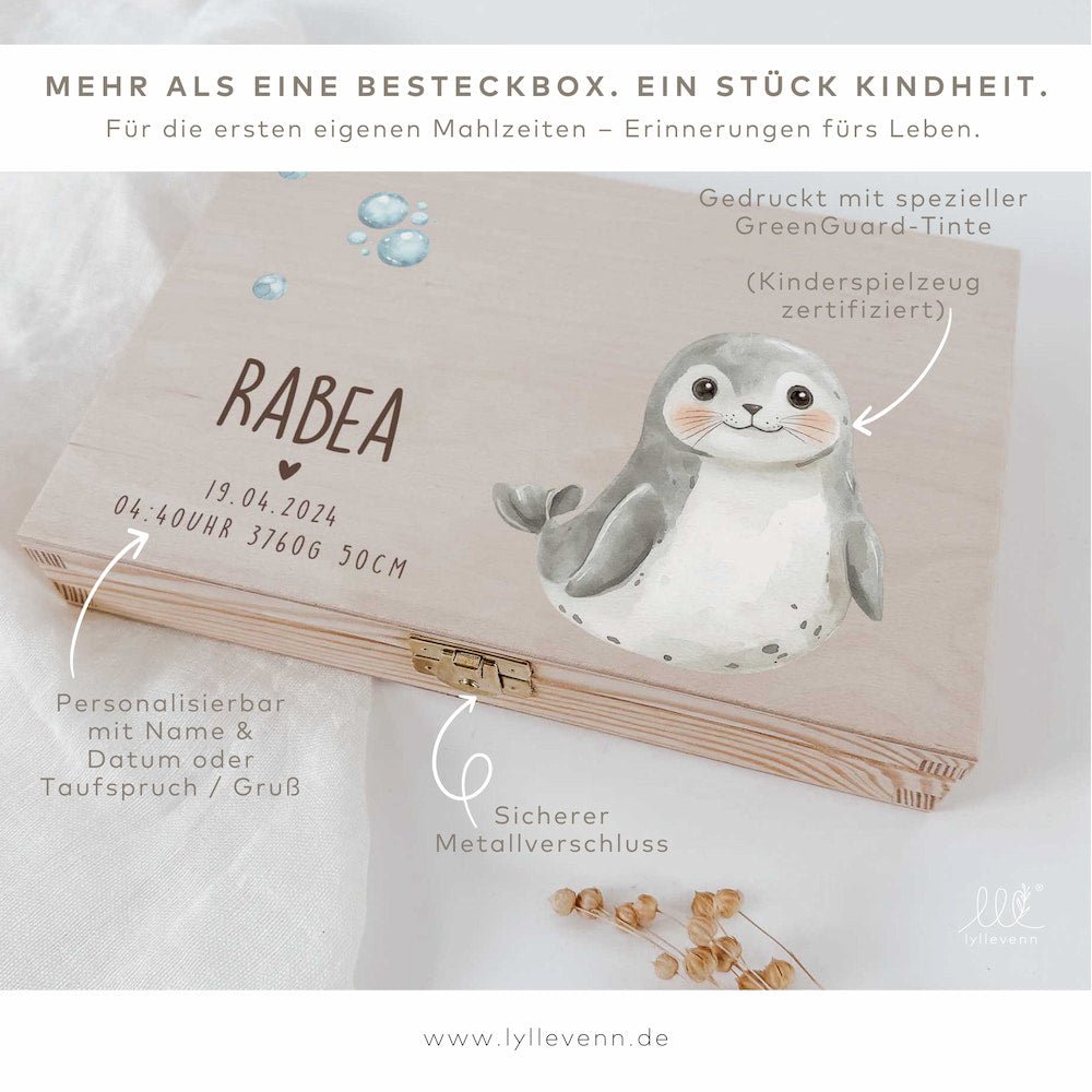 Kinderbesteck personalisierbar bedruckt - Unterwasserwelt - lyllevenn