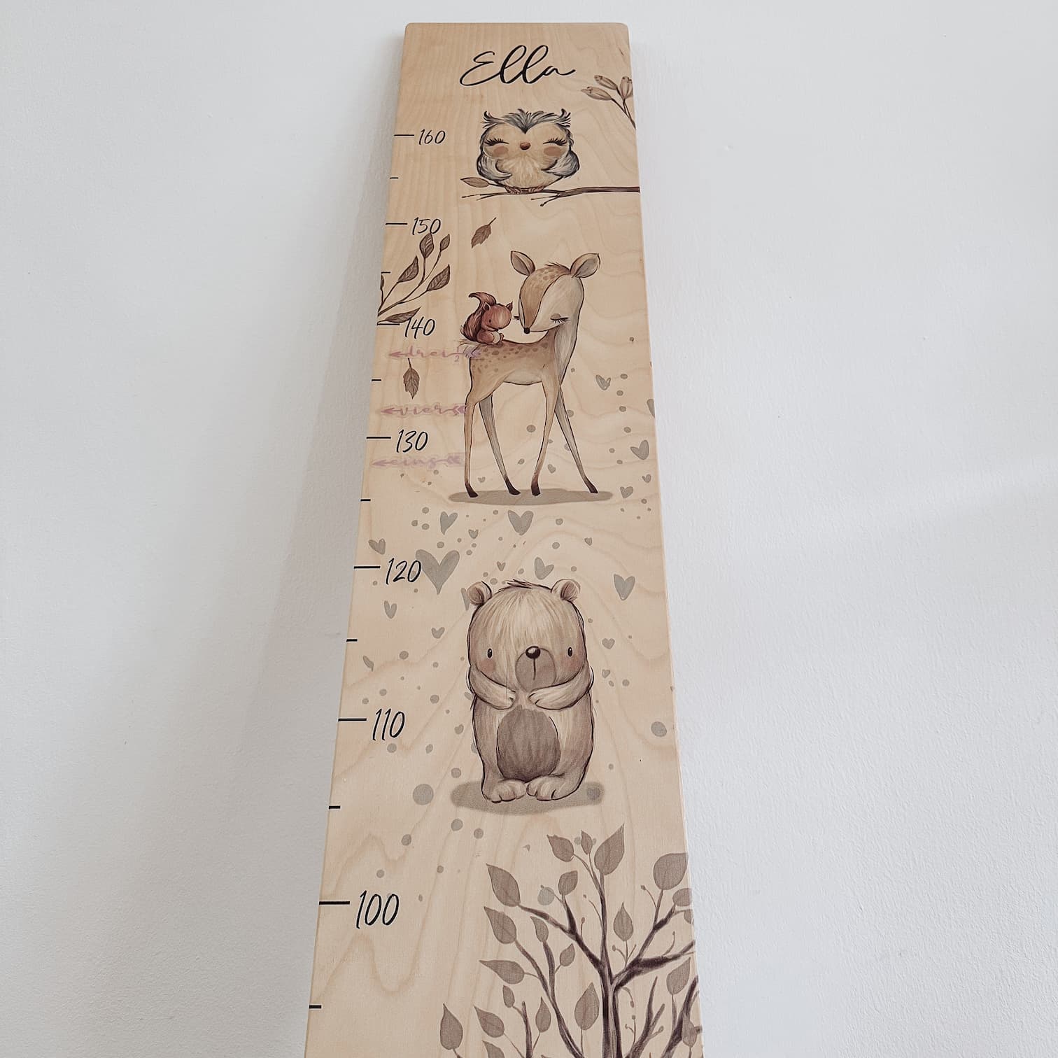 Kindermesslatte Holz personalisiert - Fertige Designs - lyllevenn