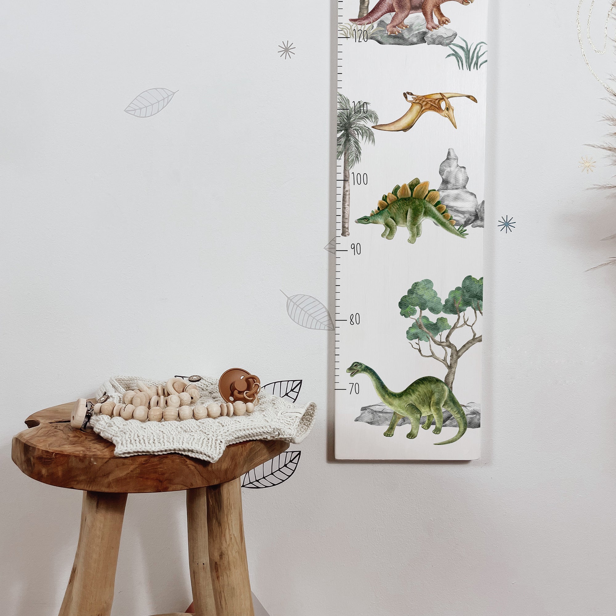Kindermesslatte Holz personalisiert - Jurassic Adventure - lyllevenn