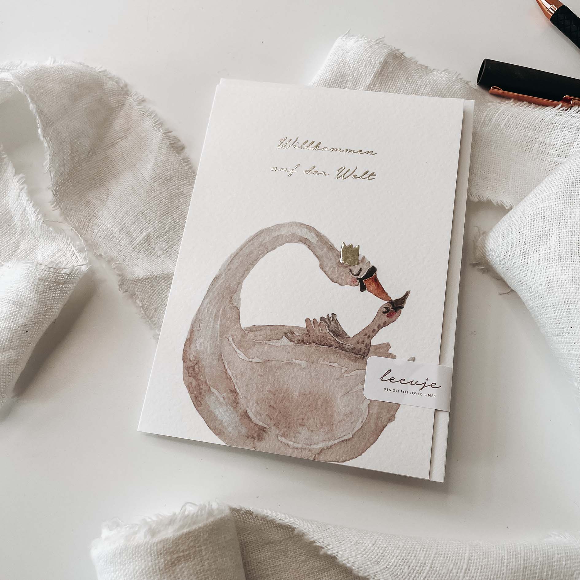 Klappkarte – Willkommen - lyllevenn
