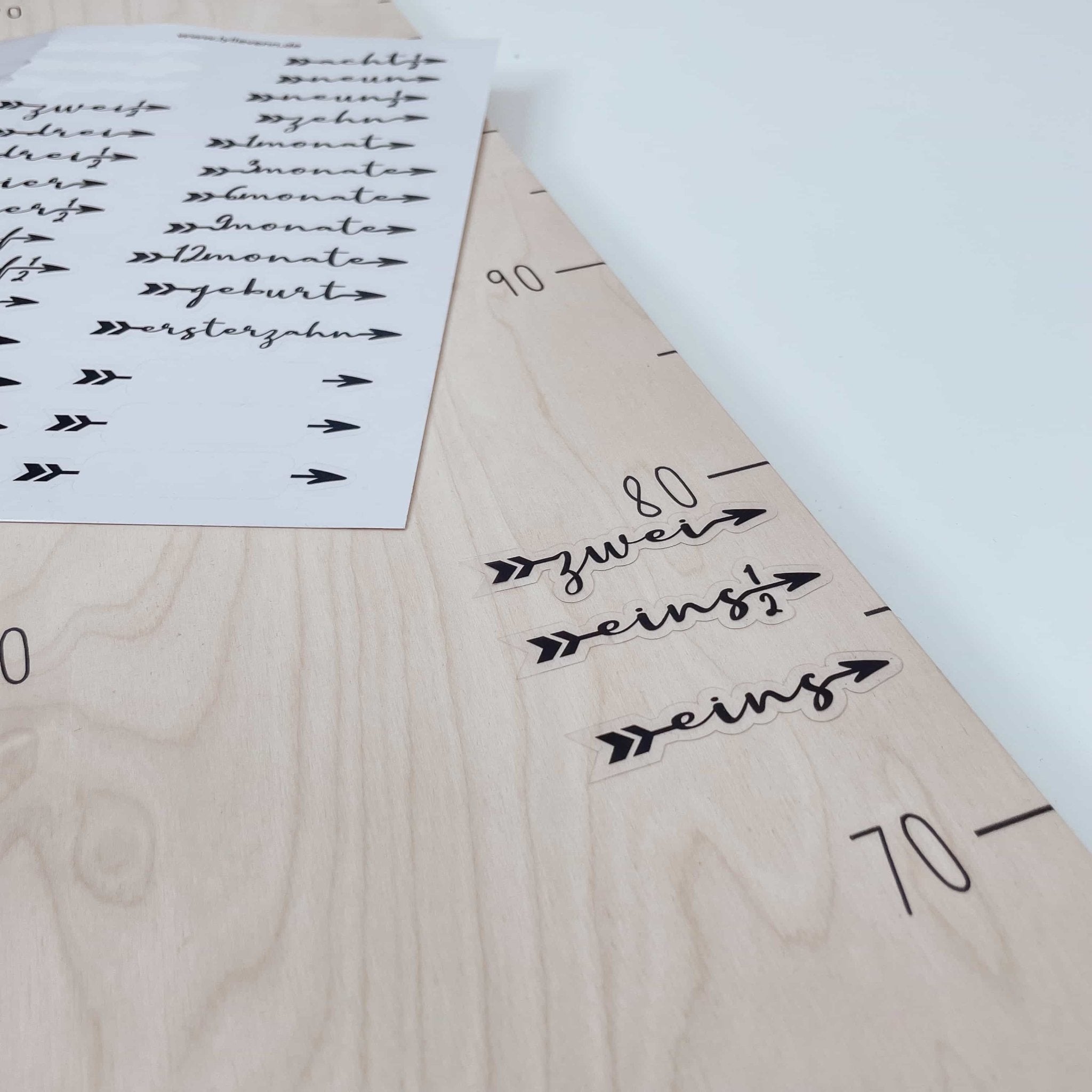 Meilensteinsticker 0 - 10 Jahren rechts & links – Set für Messlatte - lyllevenn