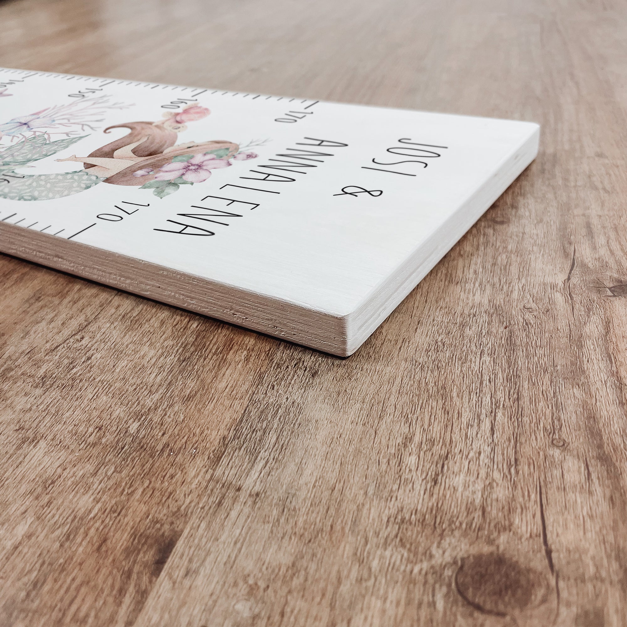 Kindermesslatte Holz "Mermaid & Friends" – personalisiert mit Namen