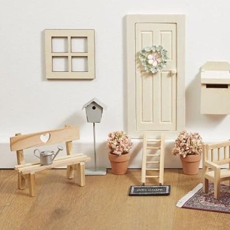 Mini Holzbank mit Herz – Wichtel Zubehör für die Wichtelwelt - lyllevenn