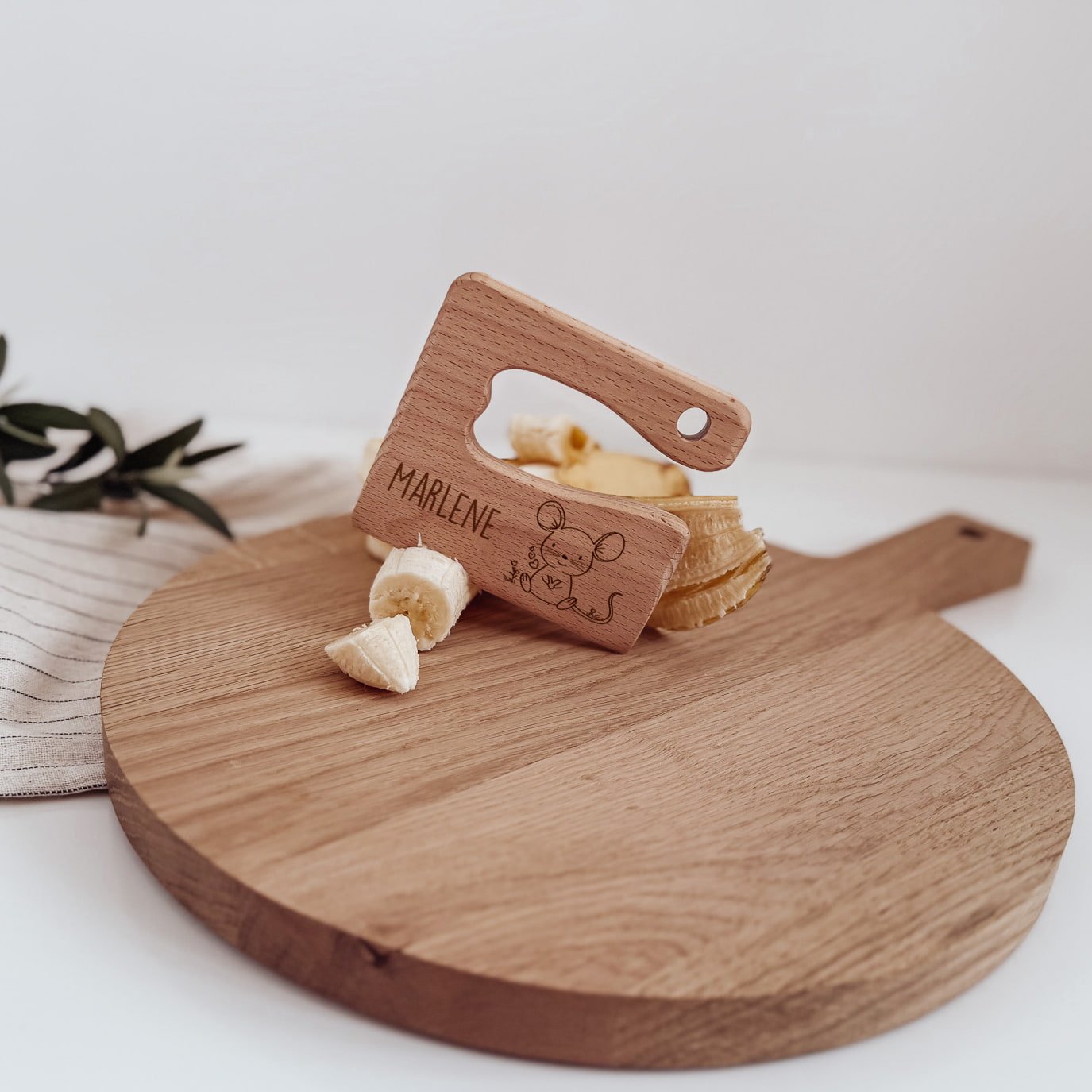 Montessori sicheres Kindermesser Holz „Wildlings“ – personalisiert - lyllevenn
