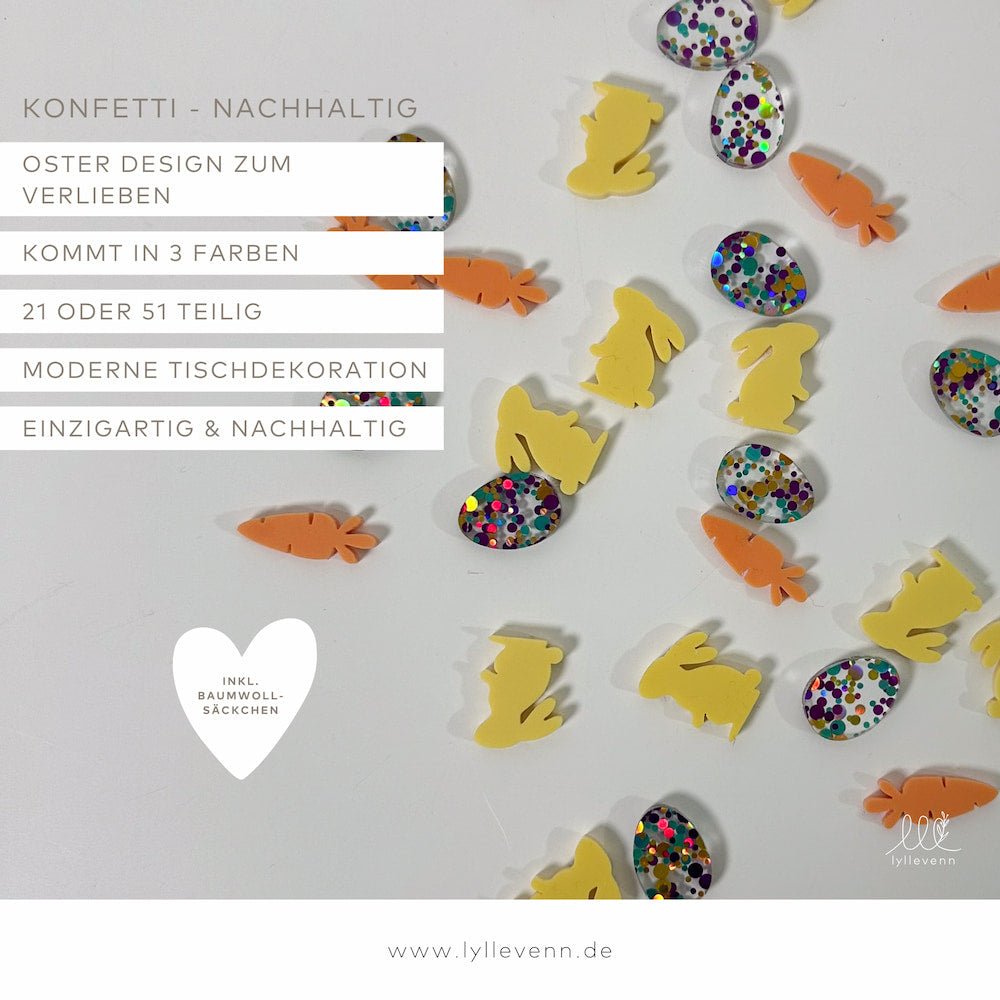Nachhaltiges Konfetti aus Acryl - Ostern Hoppel Mix - lyllevenn