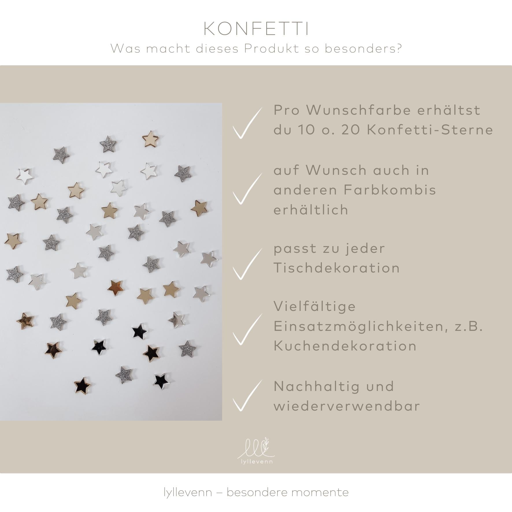Nachhaltiges Konfetti aus Acryl - Sterne - lyllevenn