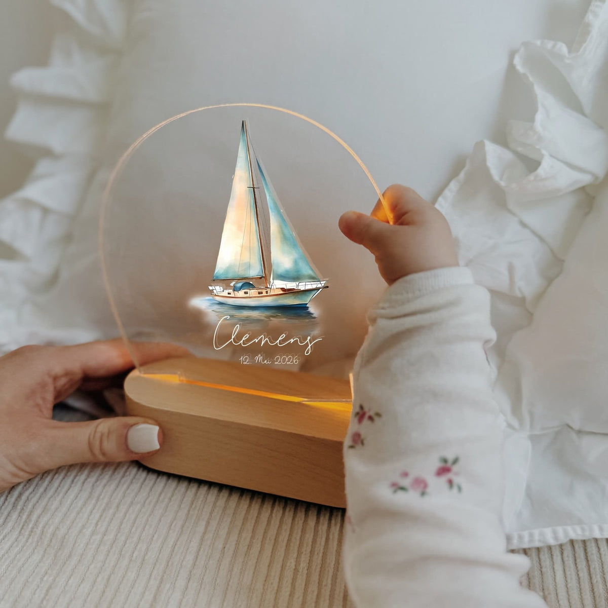 Nachtlicht Kinder personalisiert LED - Boot - lyllevenn