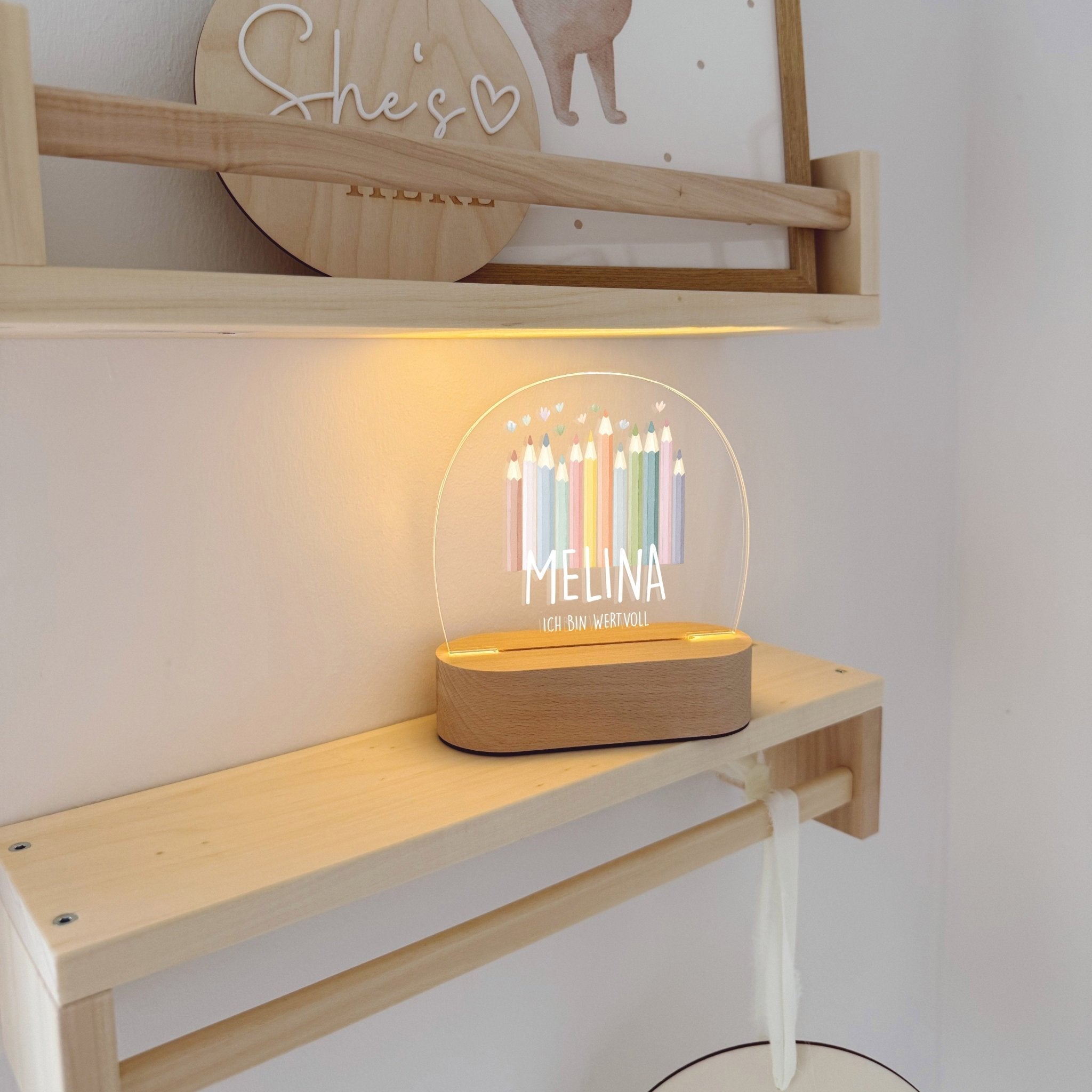 Nachtlicht Kinder personalisiert LED - Einschulung - lyllevenn