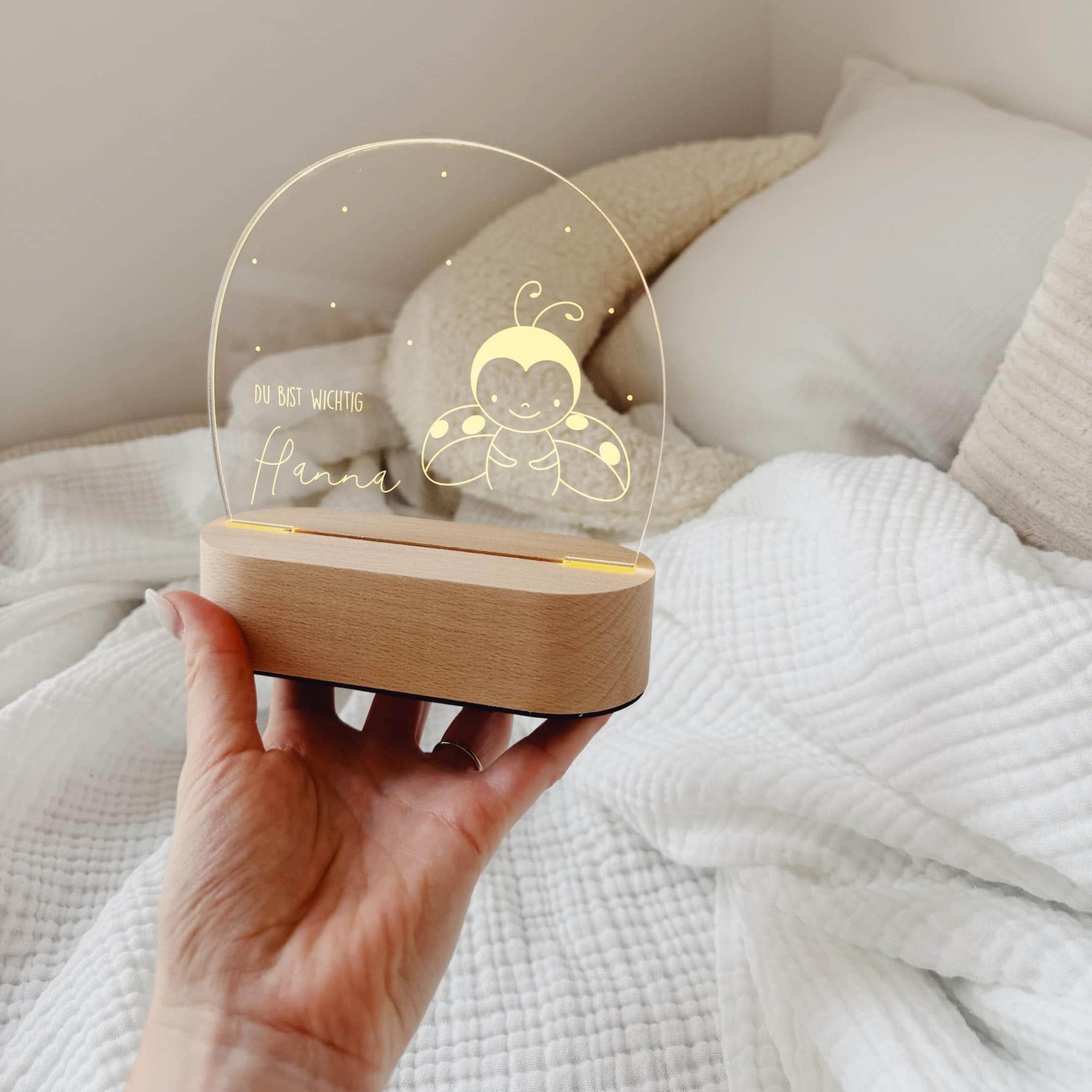 Nachtlicht Kinder personalisiert – LED Lampe Kleine Freunde - lyllevenn