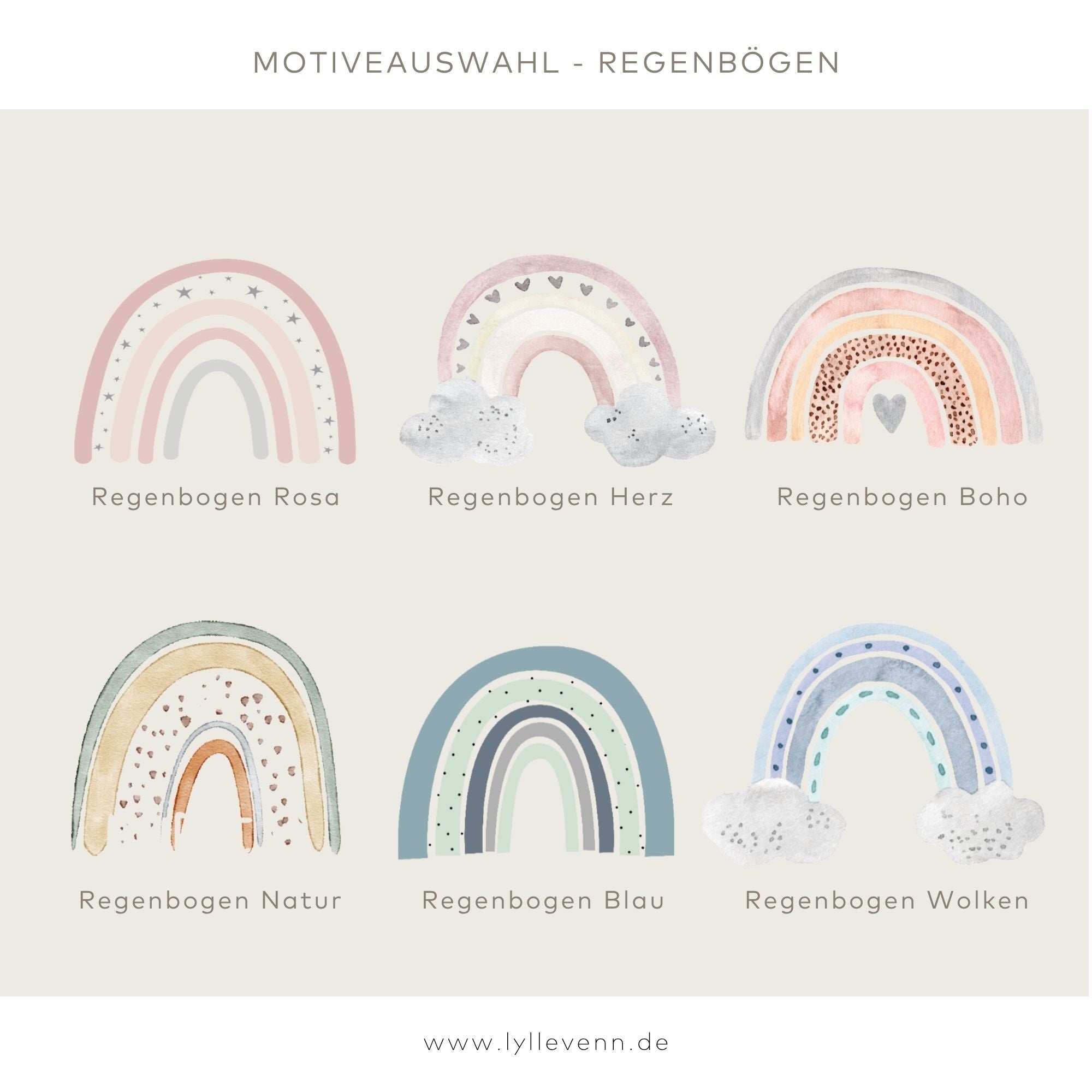 Nachtlicht Kinder personalisiert LED - Regenbögen - lyllevenn