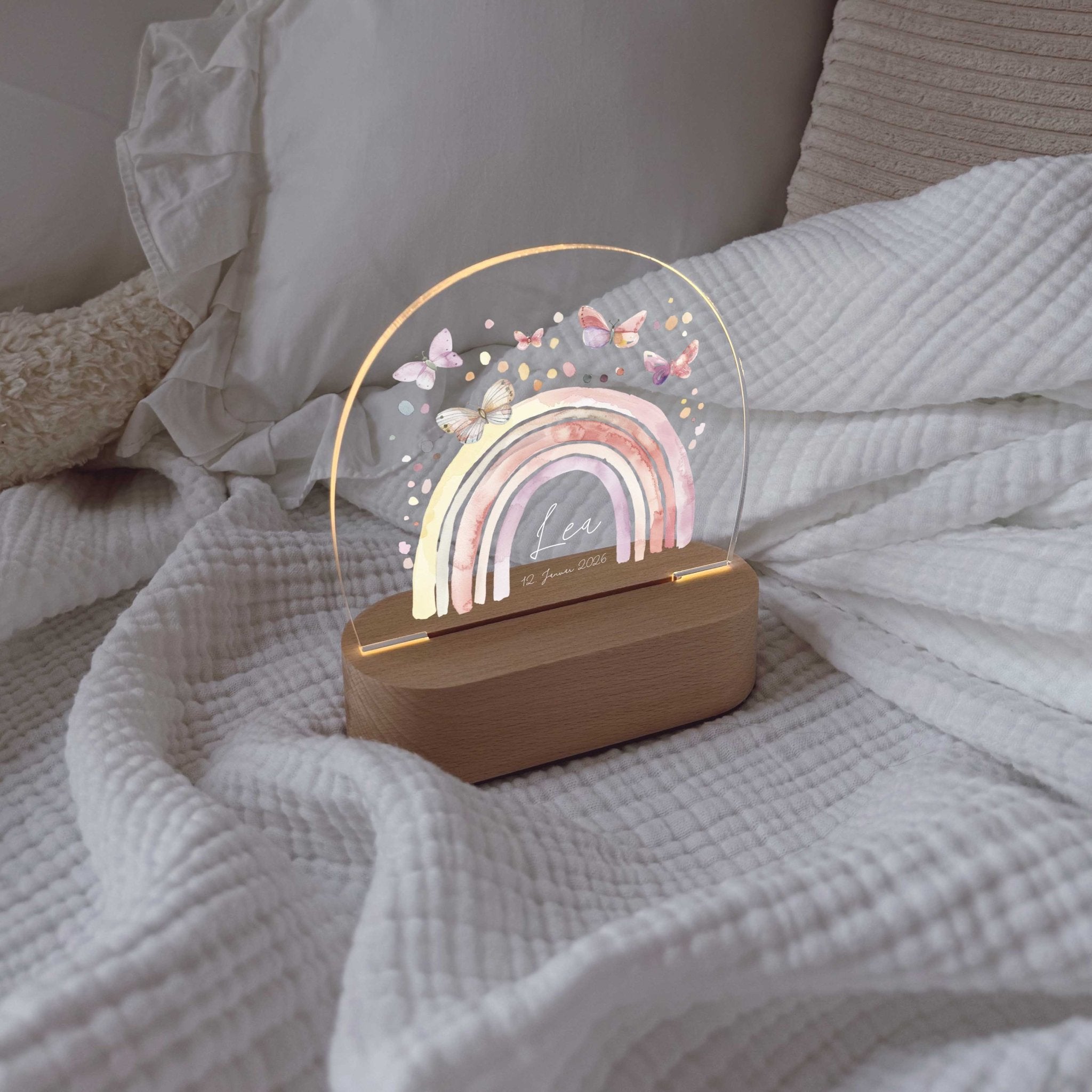 Nachtlicht Kinder personalisiert LED - Schmetterlinge - lyllevenn
