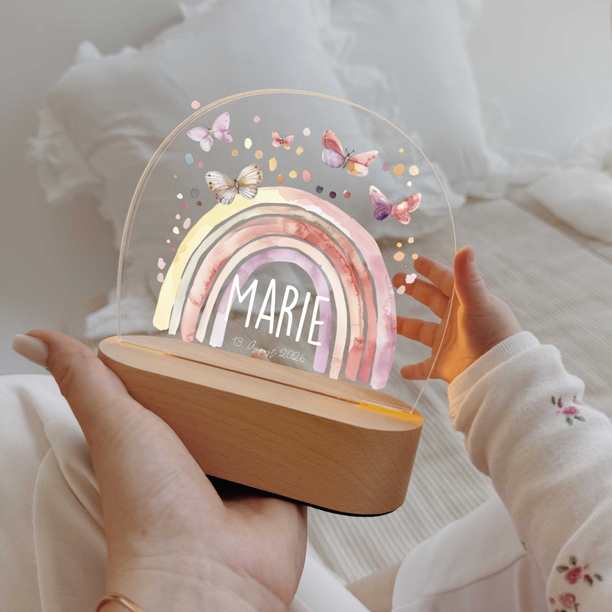 Nachtlicht Kinder personalisiert LED - Schmetterlinge - lyllevenn