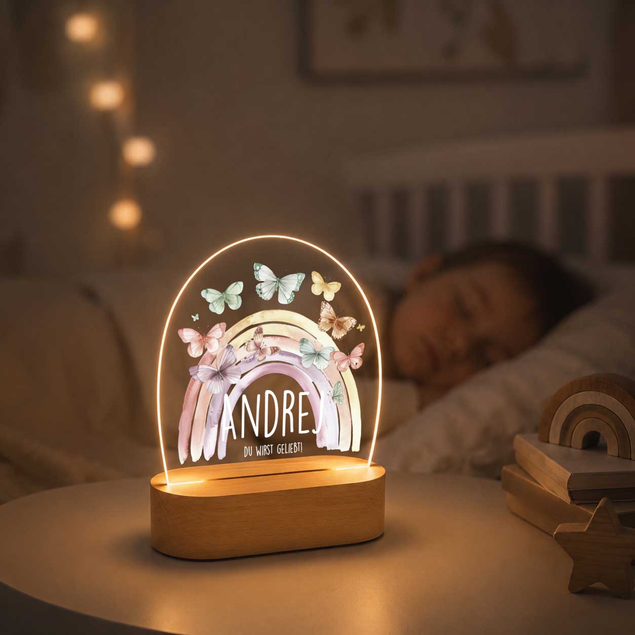 Nachtlicht Kinder personalisiert LED - Schmetterlinge - lyllevenn