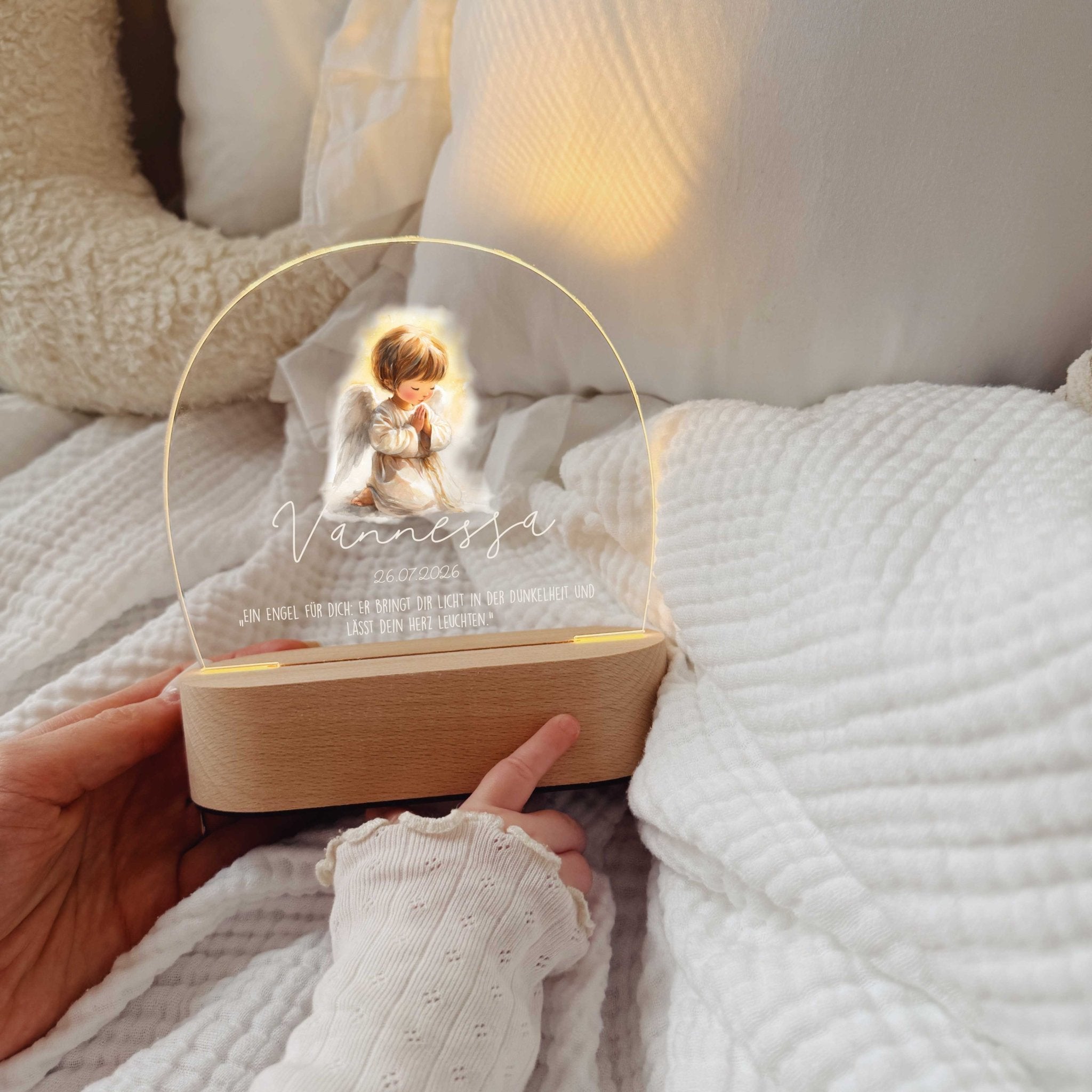 Nachtlicht Kinder personalisiert LED - Taufe - lyllevenn