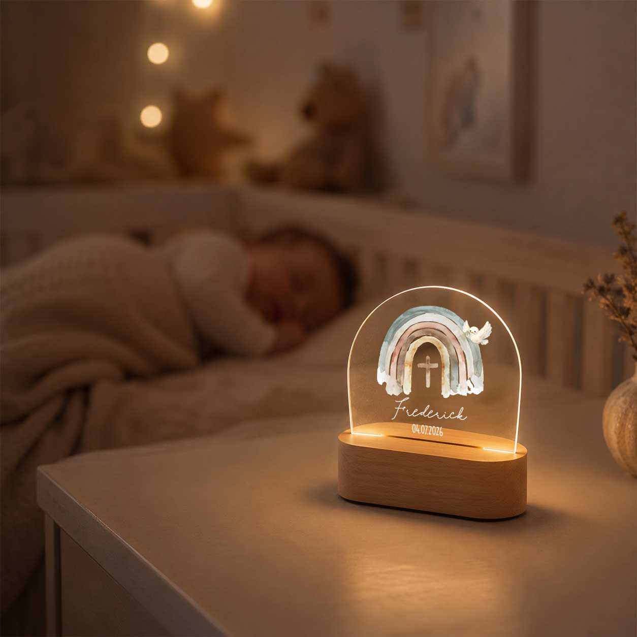 Nachtlicht Kinder personalisiert LED - Taufe - lyllevenn
