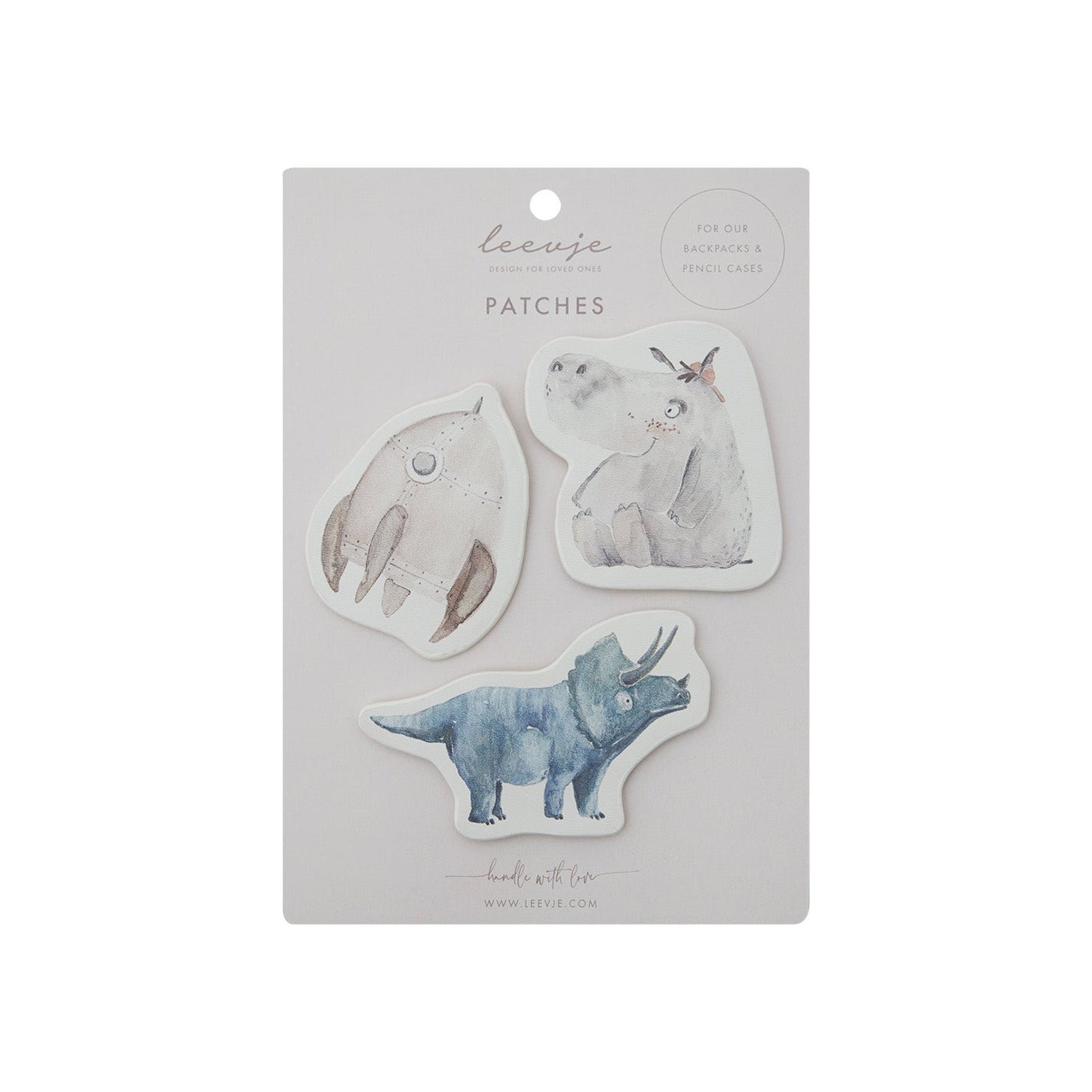 Patches Rucksack – blaues Set