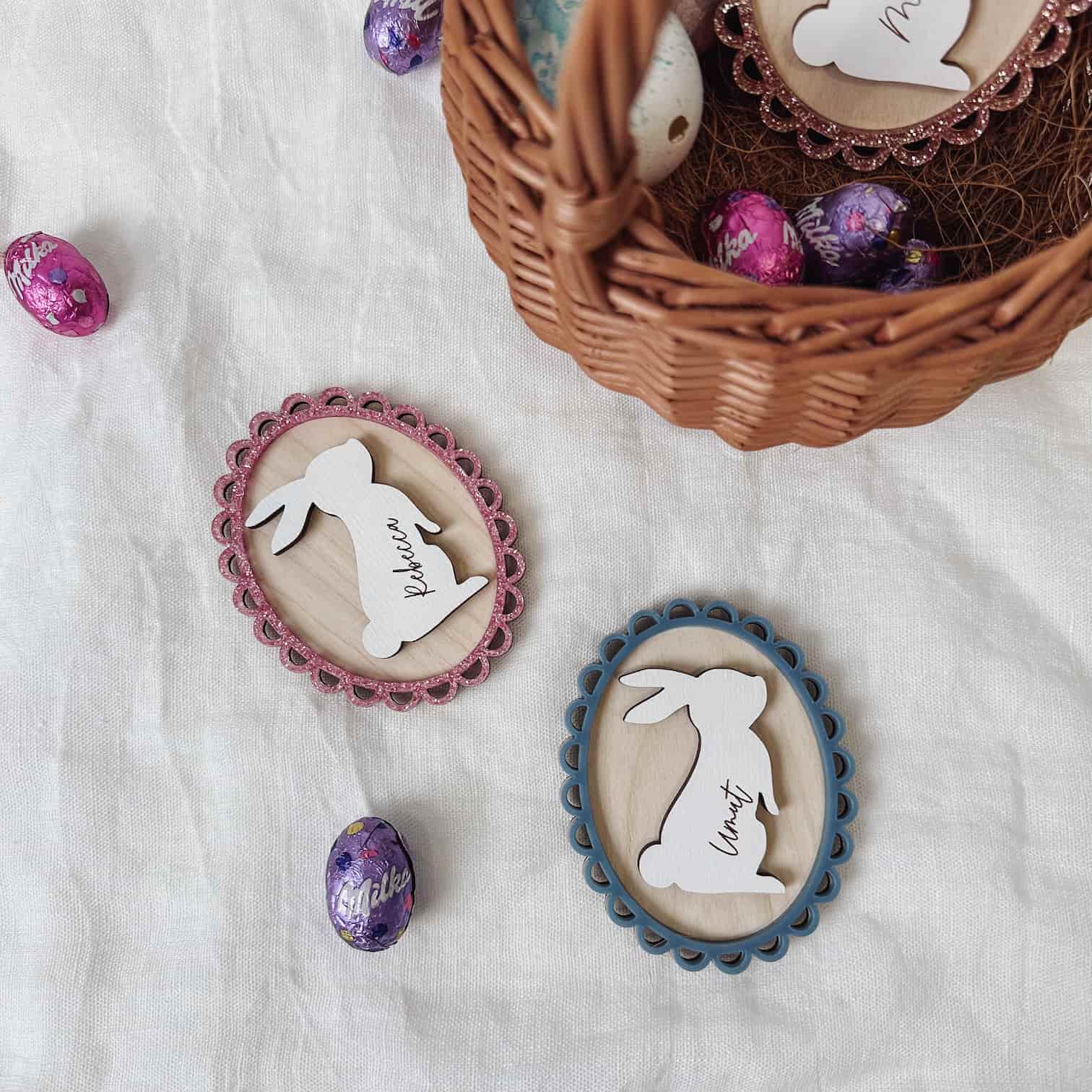 Personalisierter Osteranhänger - Hase mit Name - lyllevenn