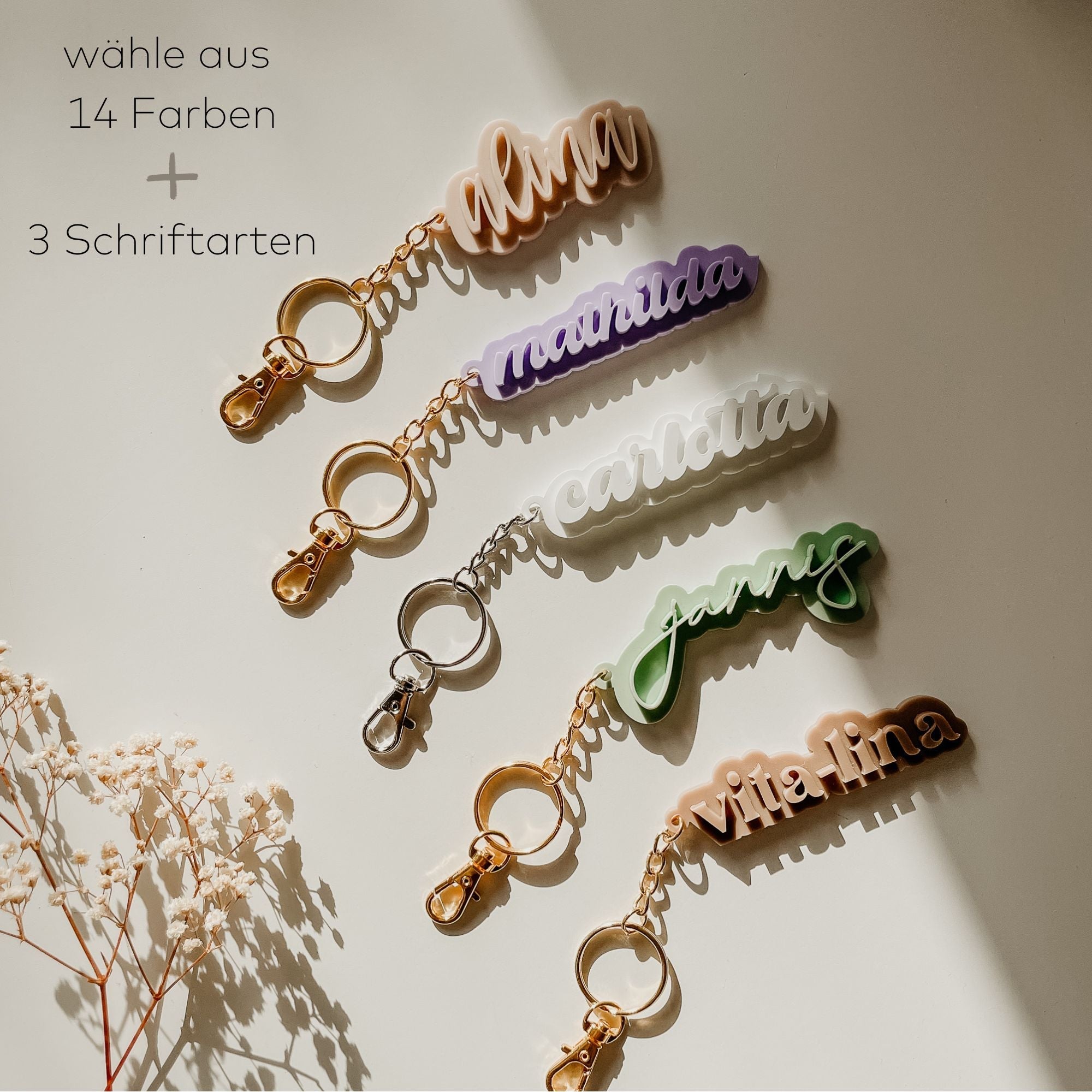 Personalisierter Schlüsselanhänger, Acryl – Version A - lyllevenn