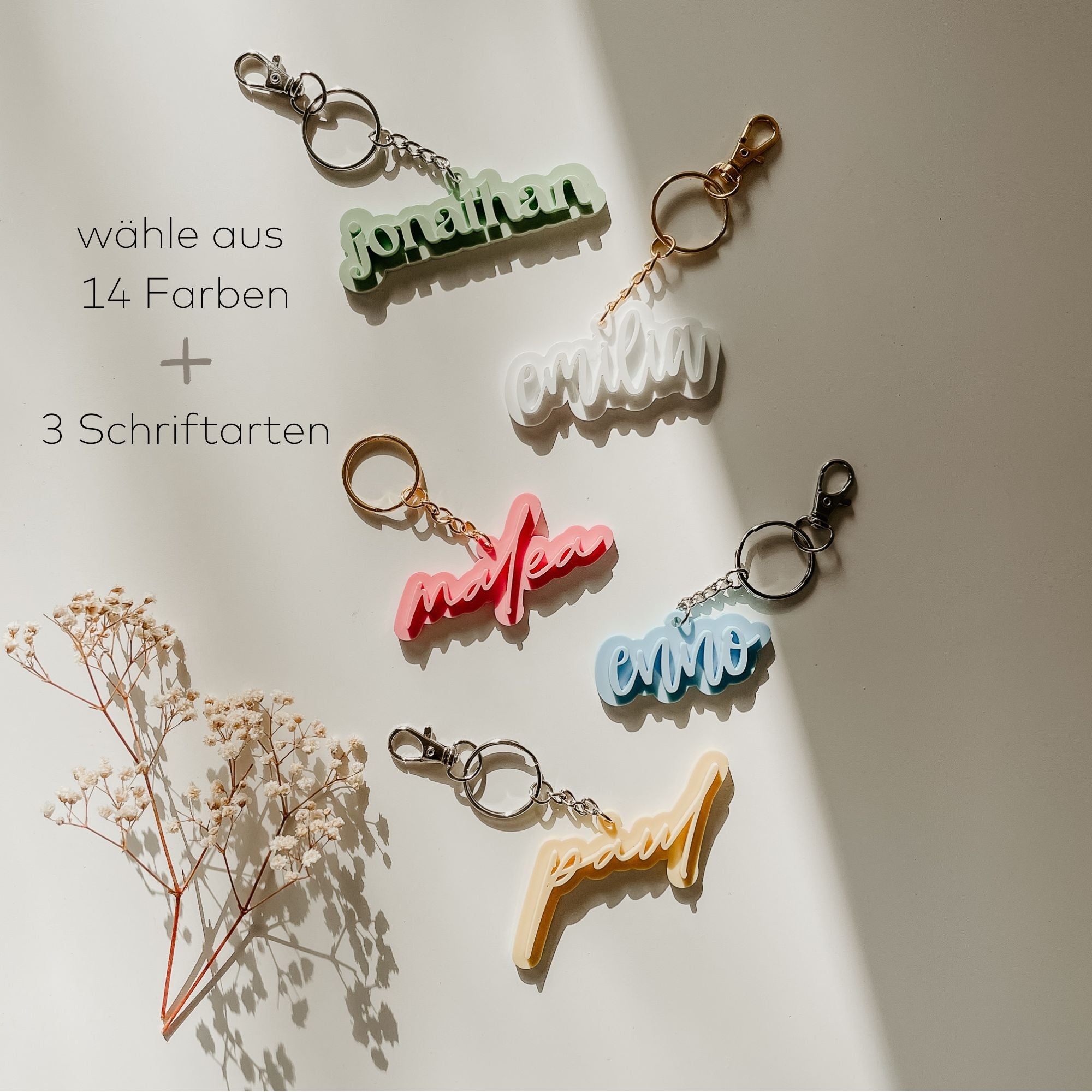 Personalisierter Schlüsselanhänger, Acryl – Version B - lyllevenn