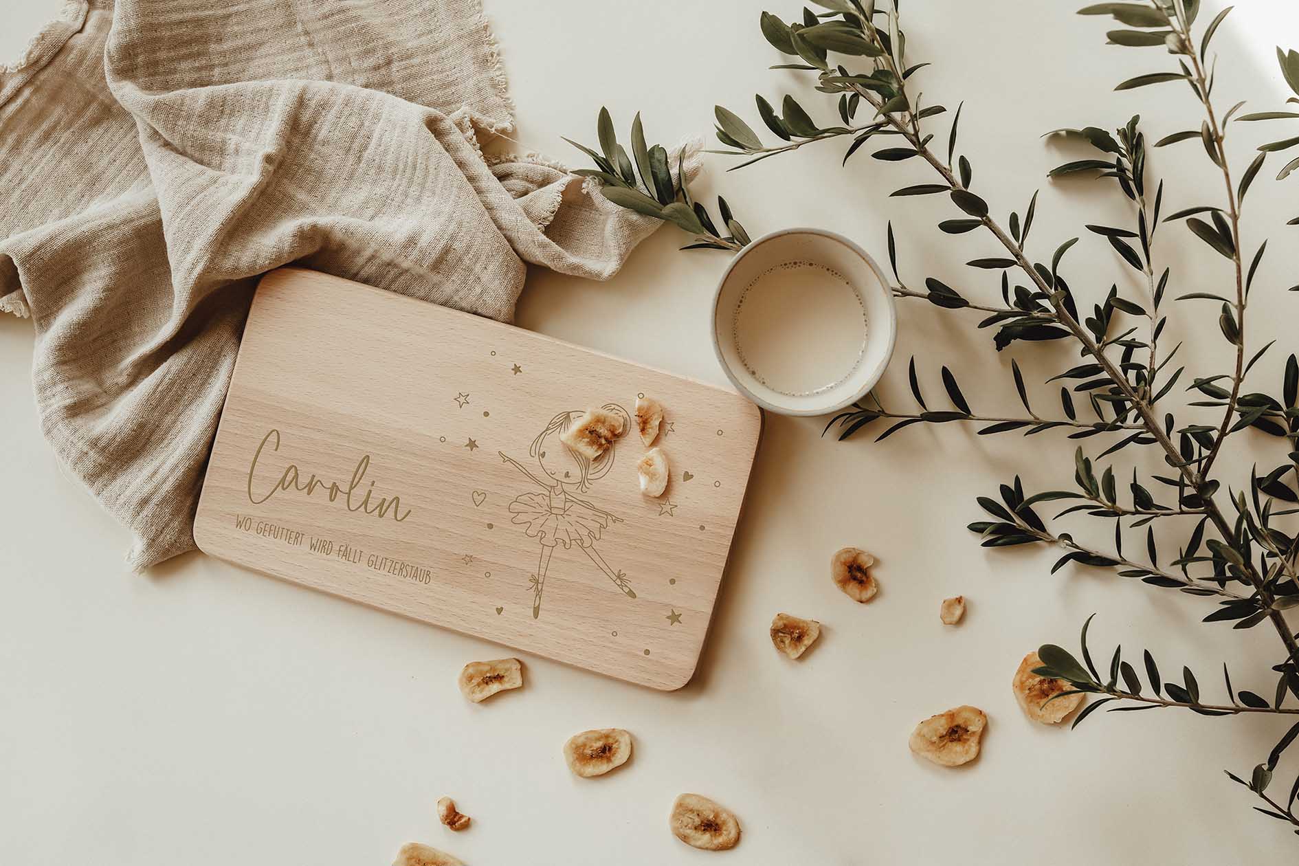 Personalisiertes Frühstücksbrettchen - Ballerina - lyllevenn