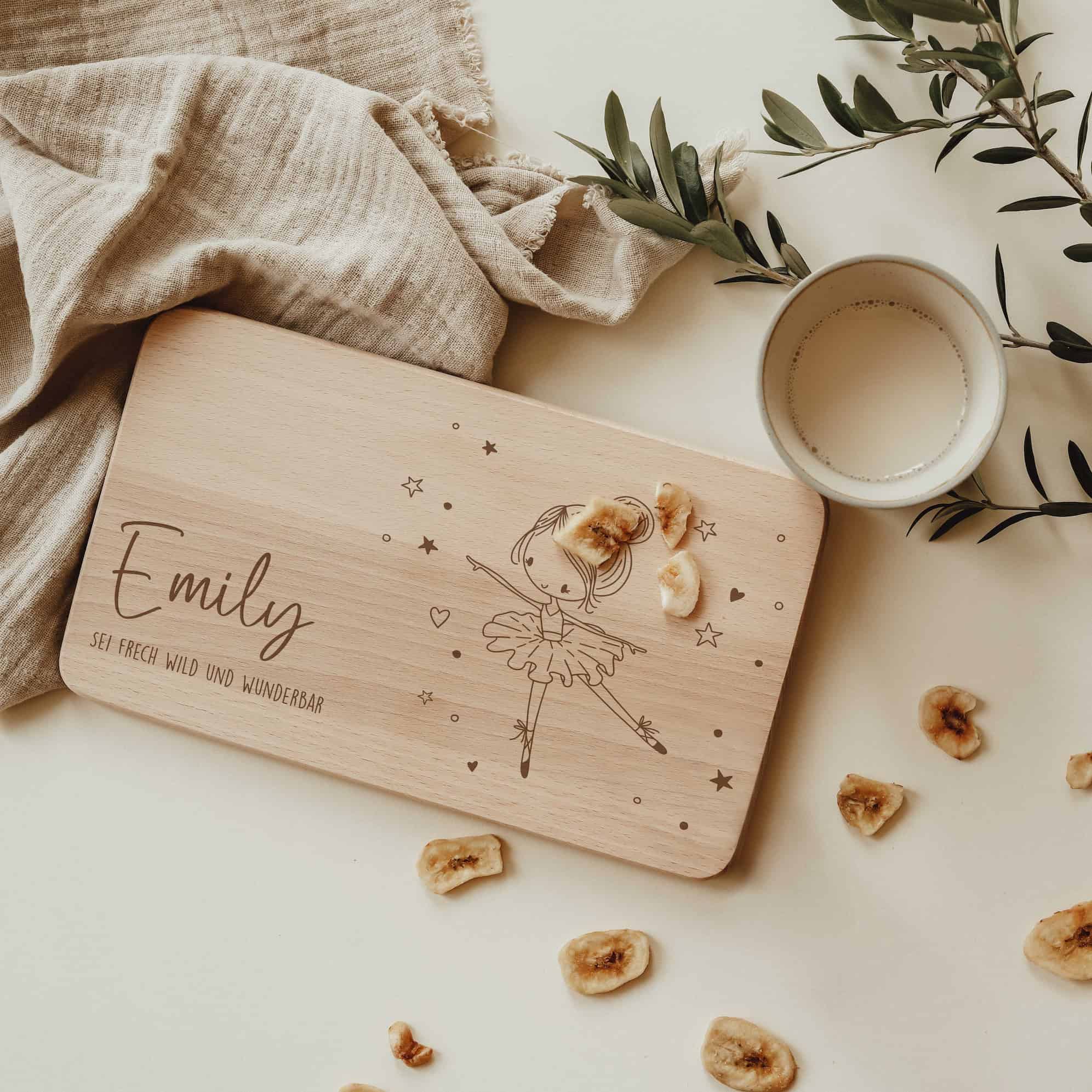 Personalisiertes Frühstücksbrettchen - Ballerina - lyllevenn