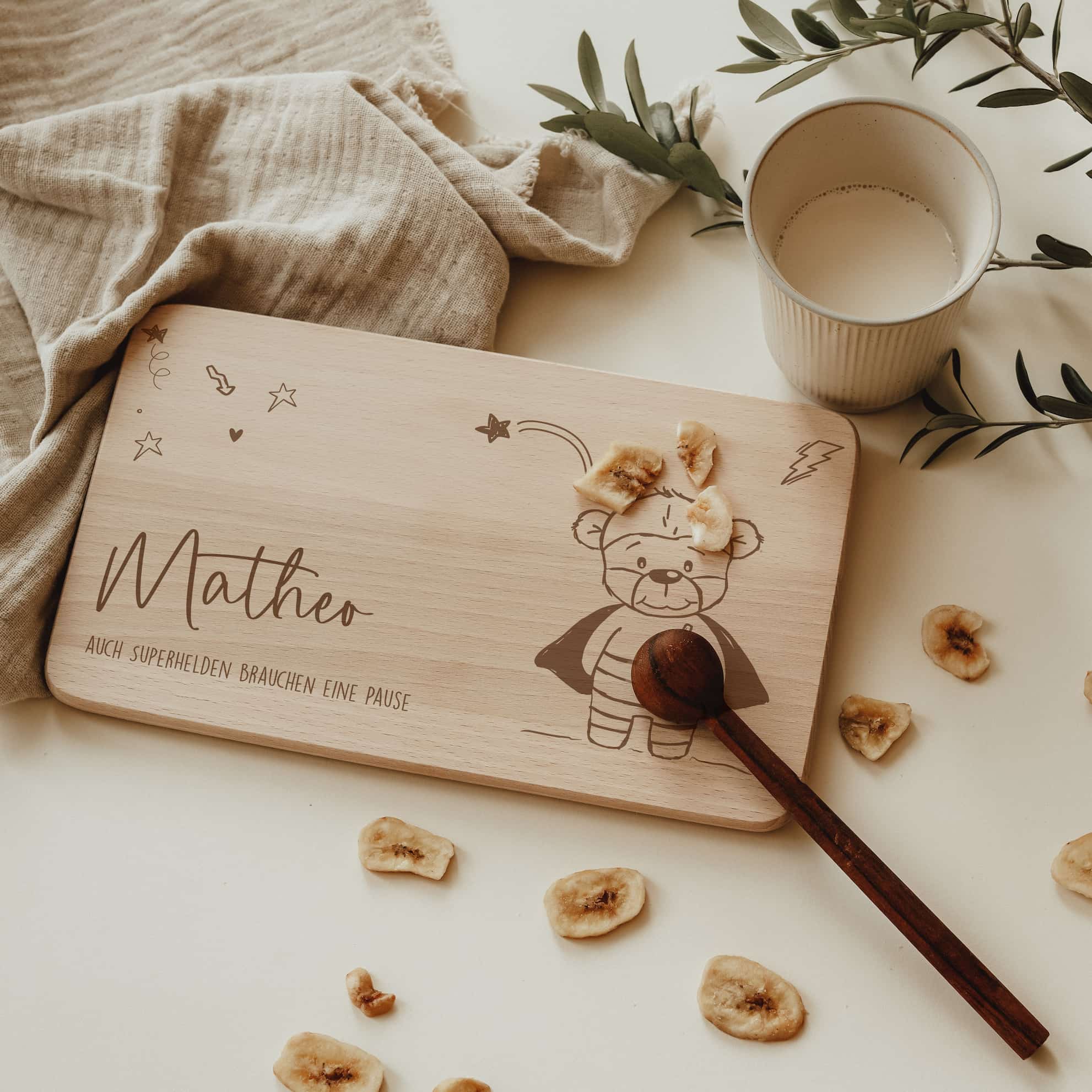 Personalisiertes Frühstücksbrettchen - Bär - lyllevenn