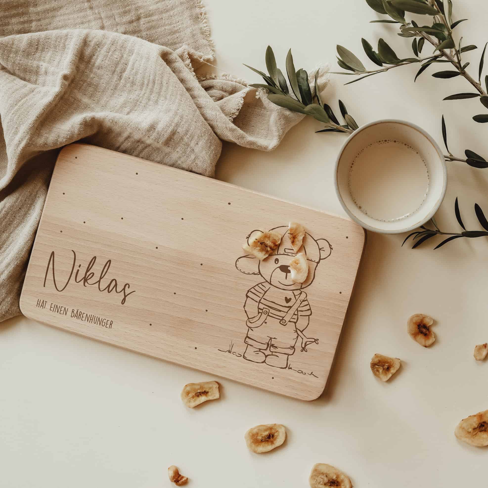 Personalisiertes Frühstücksbrettchen - Bär - lyllevenn