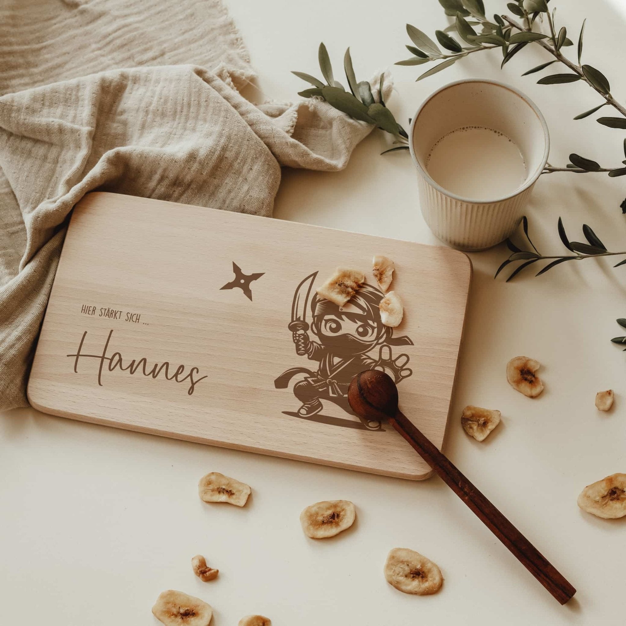 Personalisiertes Frühstücksbrettchen - Ninja - lyllevenn