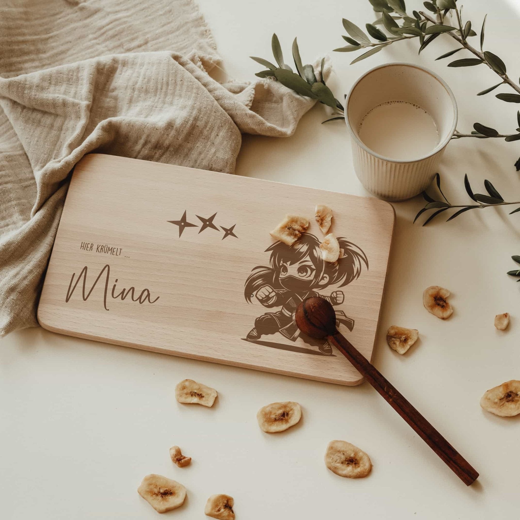 Personalisiertes Frühstücksbrettchen - Ninja - lyllevenn