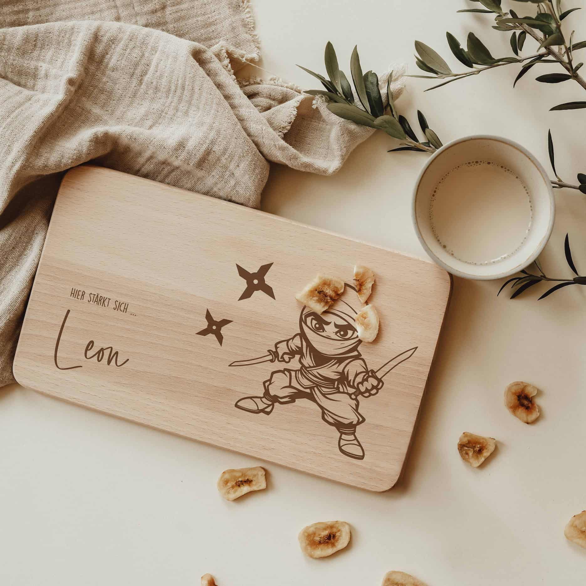 Personalisiertes Frühstücksbrettchen - Ninja - lyllevenn