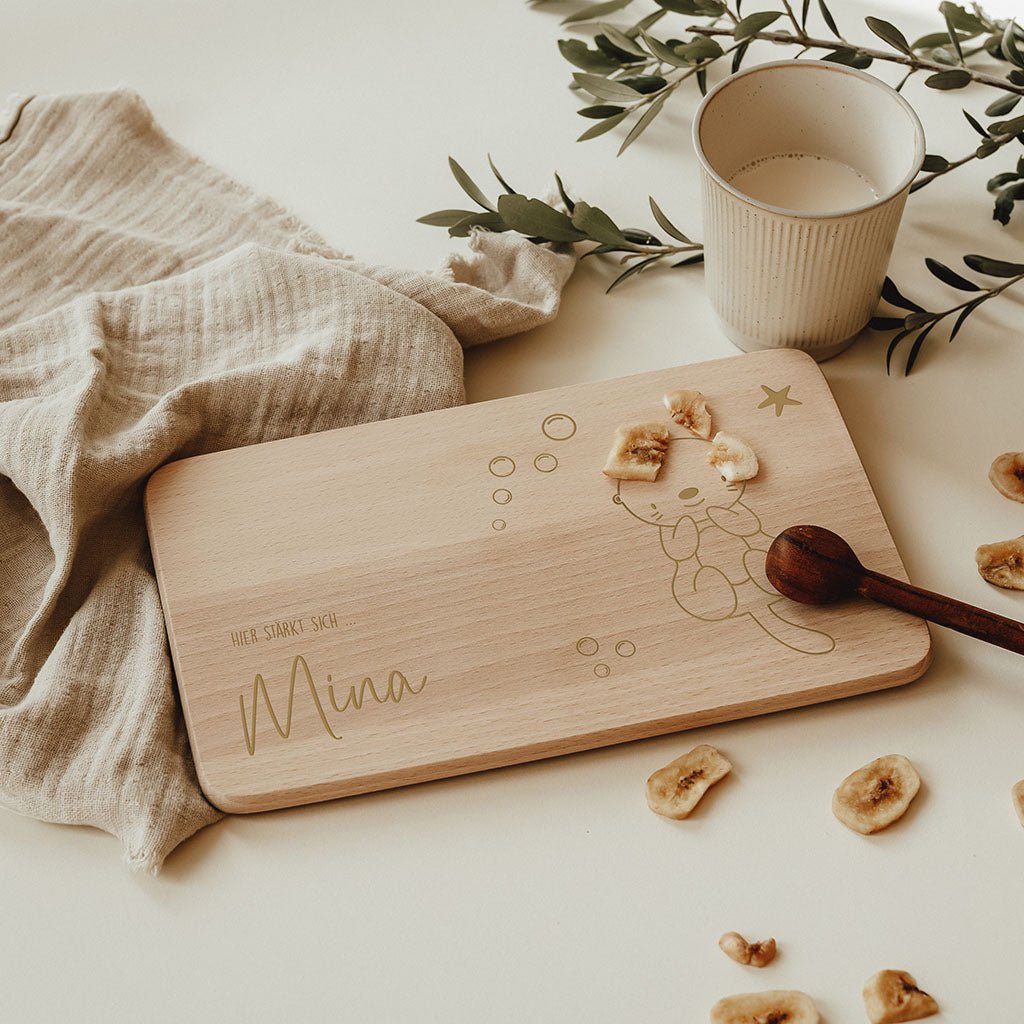 Personalisiertes Frühstücksbrettchen – Otter - lyllevenn