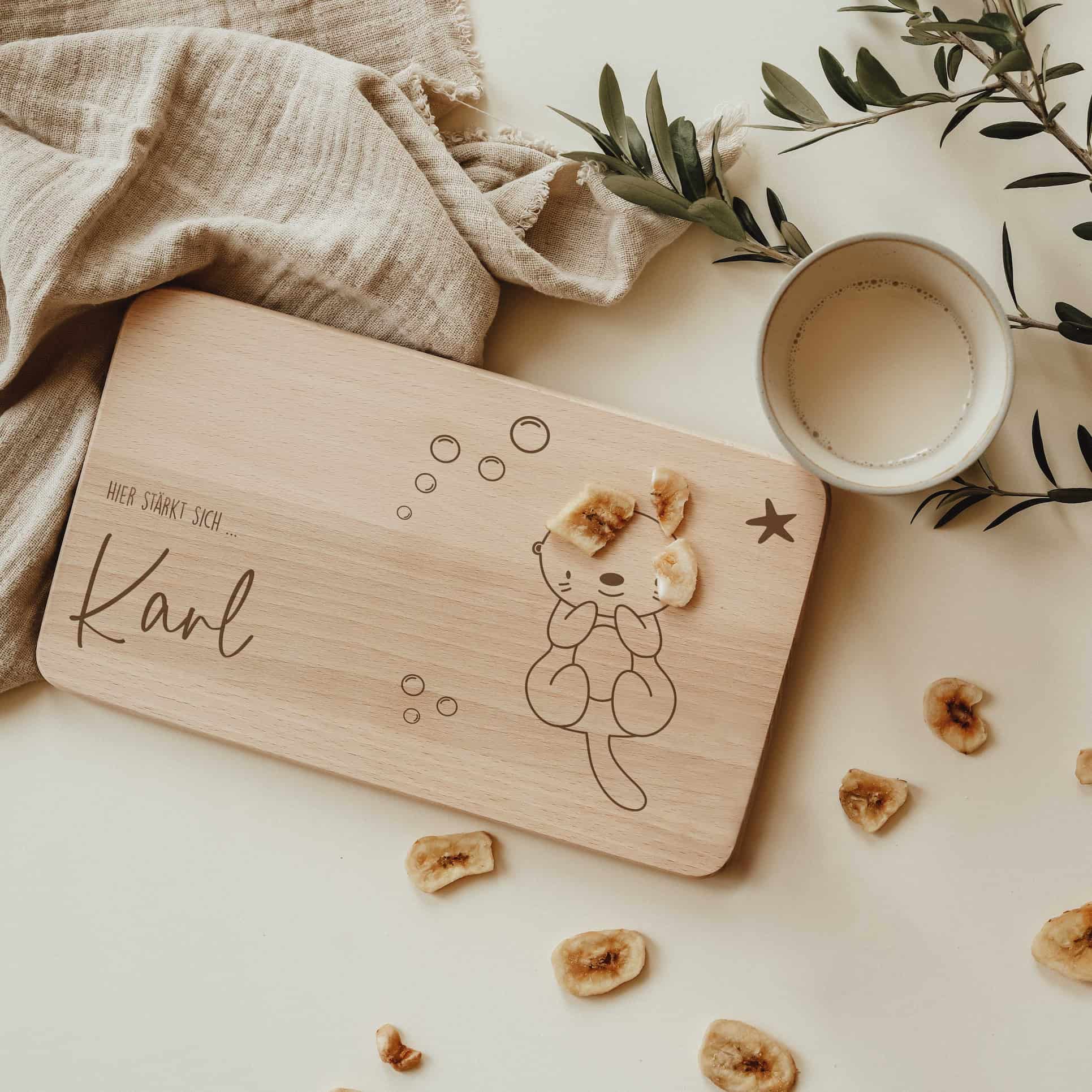 Personalisiertes Frühstücksbrettchen - Otter - lyllevenn