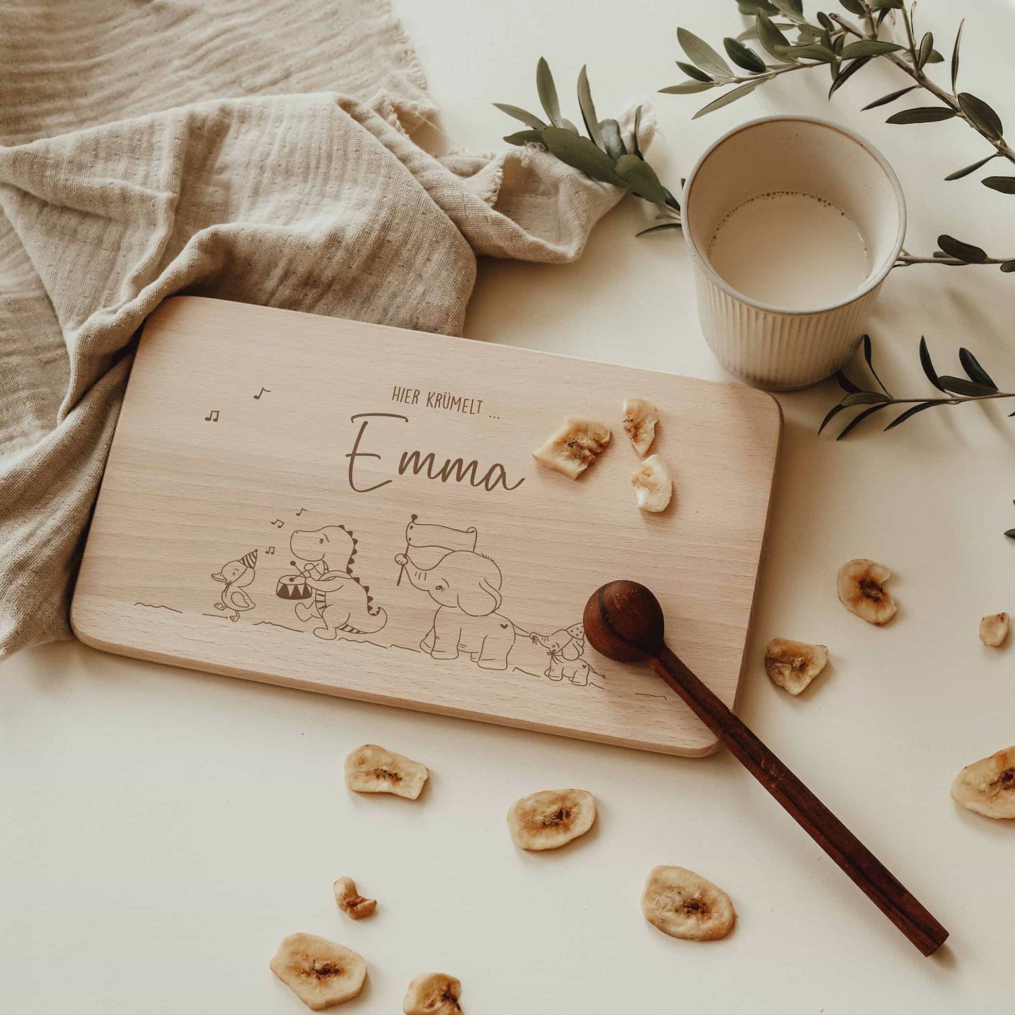 Personalisiertes Frühstücksbrettchen - Tierfreunde - lyllevenn