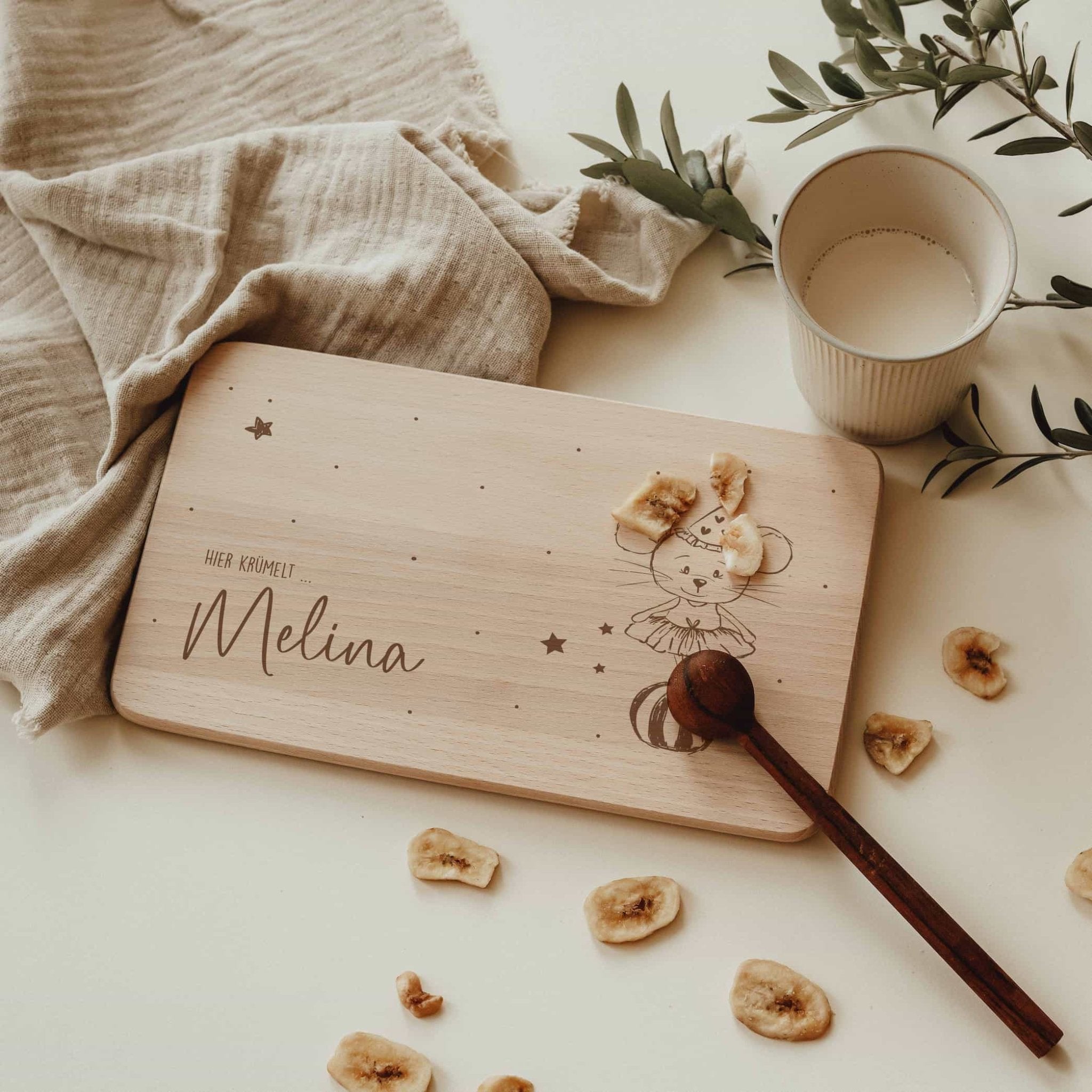 Personalisiertes Frühstücksbrettchen - Zirkusmaus - lyllevenn