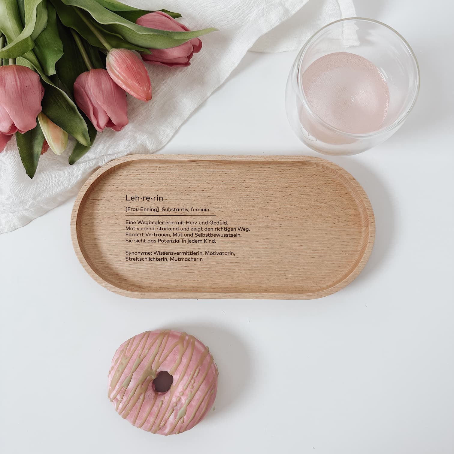 Personalisiertes Holztablett - Definition Leher:innen - lyllevenn